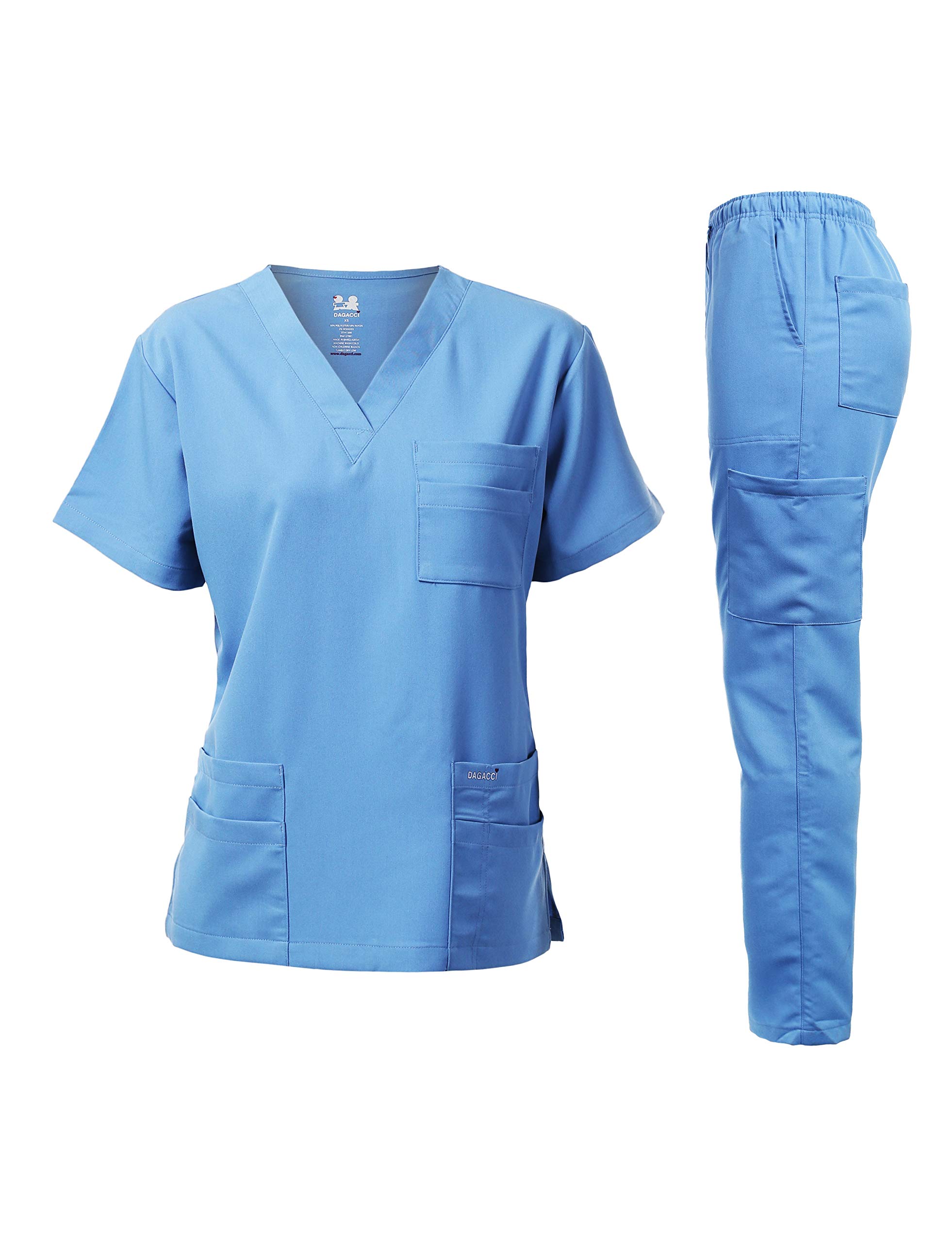 Medical Uniform Unisex Women and Men’s V-Neck Super Stretch Scrub Set