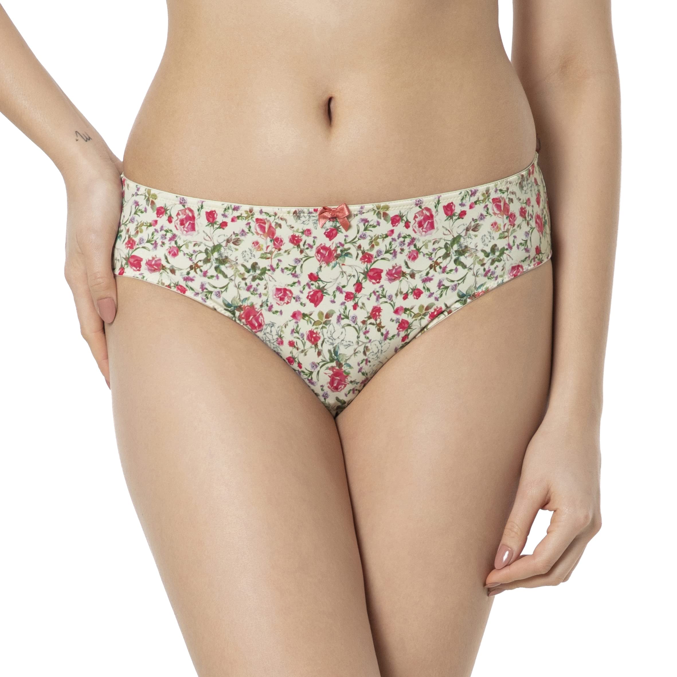 AmantePrinted Low Rise Three-Fourth Coverage Bikini Panty