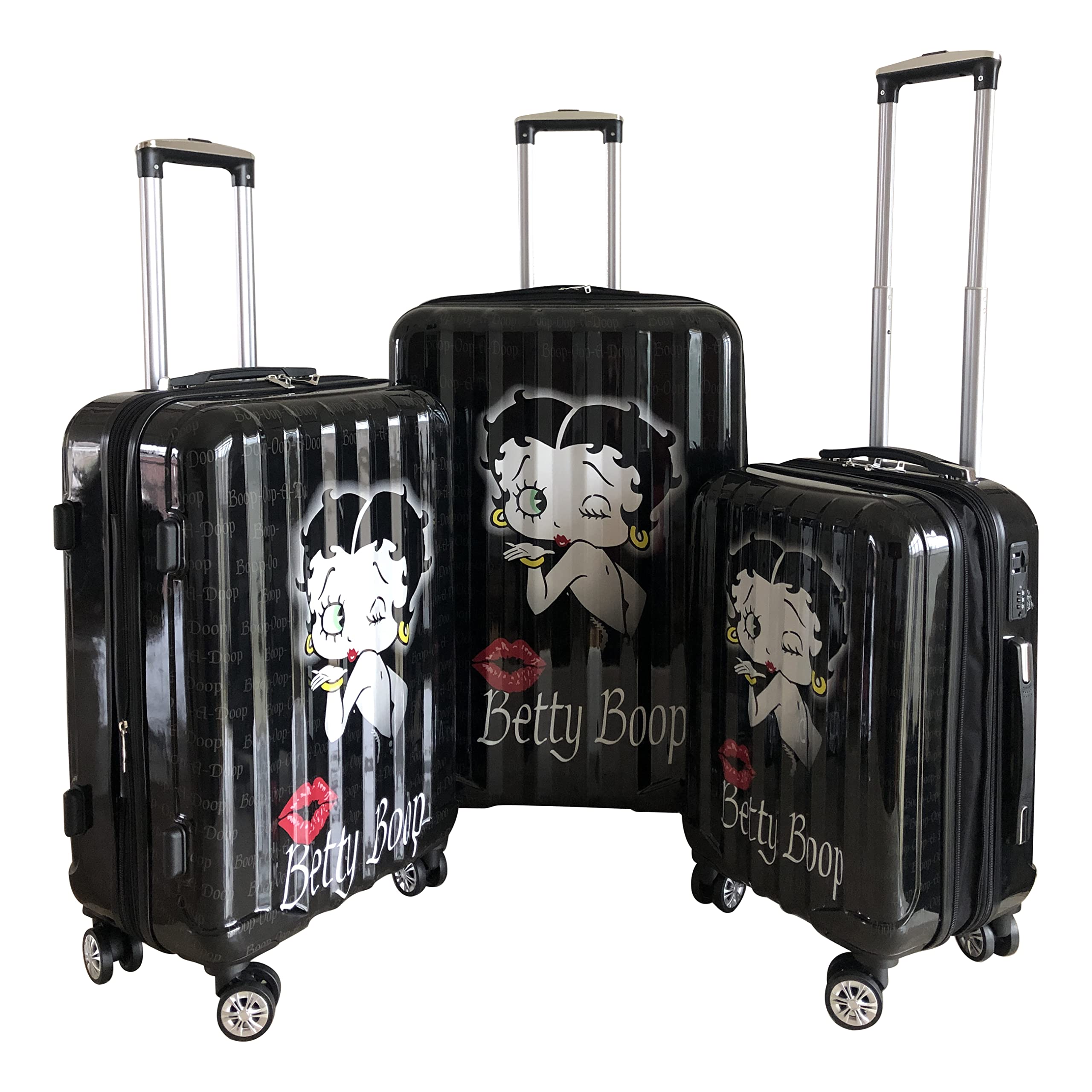 Karriage-Mate Betty Boop 3 Pieces Hard Luggage Set. 20 , 24 , 28 . Spinning Wheels. Expandable. Carry on Size Included (Poster) BPC002113 Bpc001713a, Poster, Betty Boop