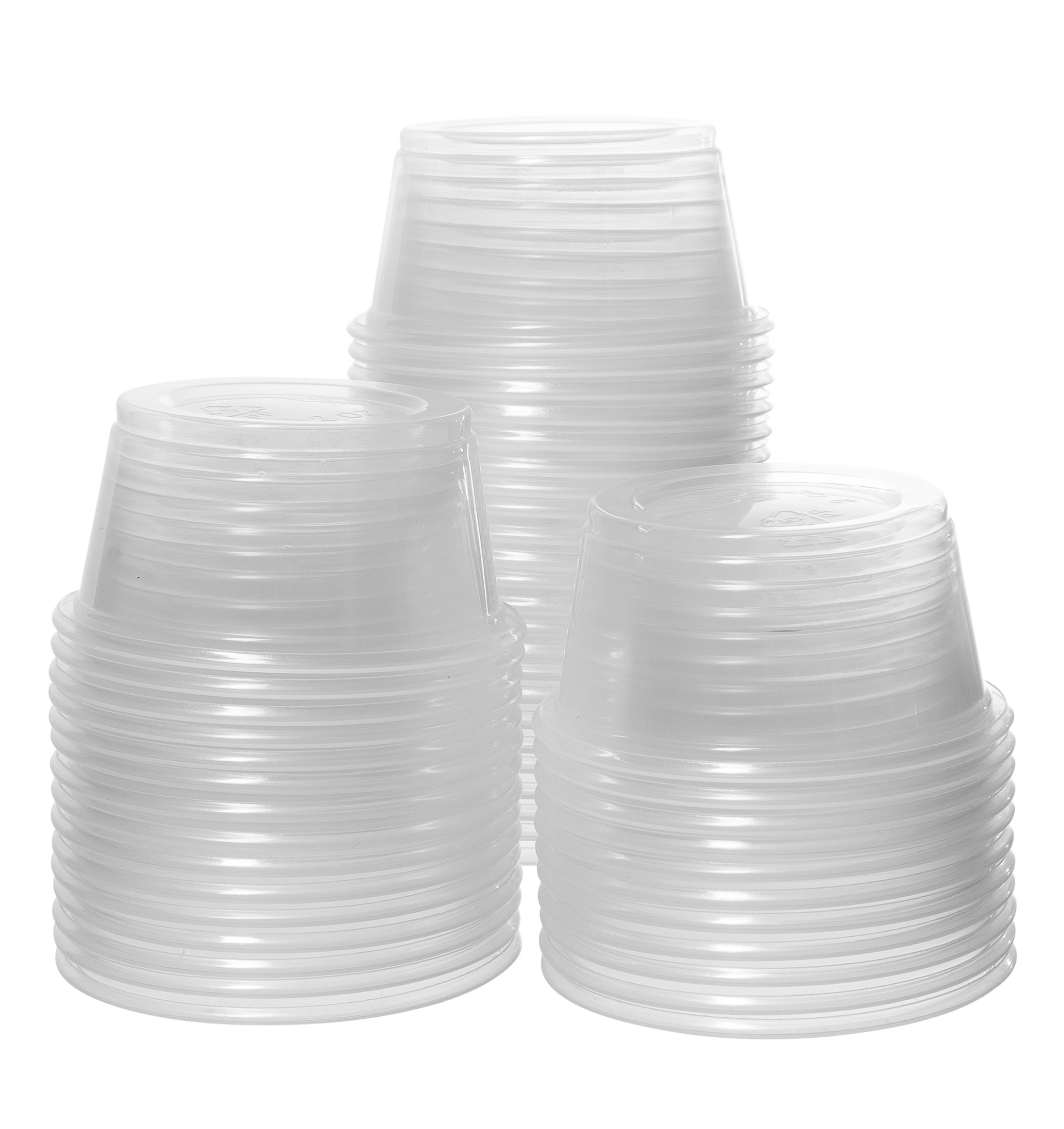 Crystalware, Disposable 2oz. Plastic Portion Cups Without Lids, Condiment Cup, Jello Shot, Souffl Portion, Sampling 100 - Clear (100 Cups, 2oz.)