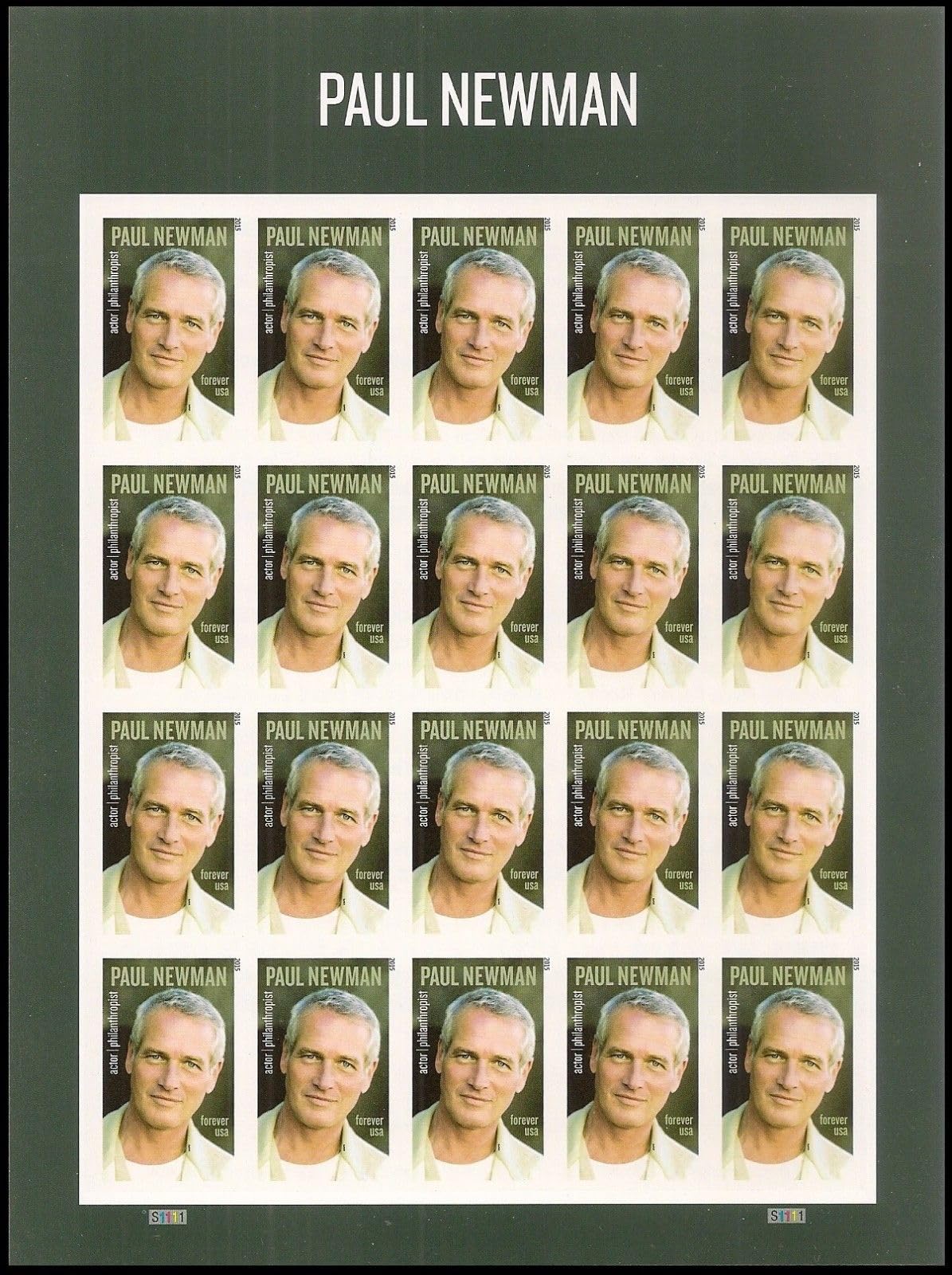 USPS Paul Newman Forever Stamps, Postage Stamps, Sheet of 20