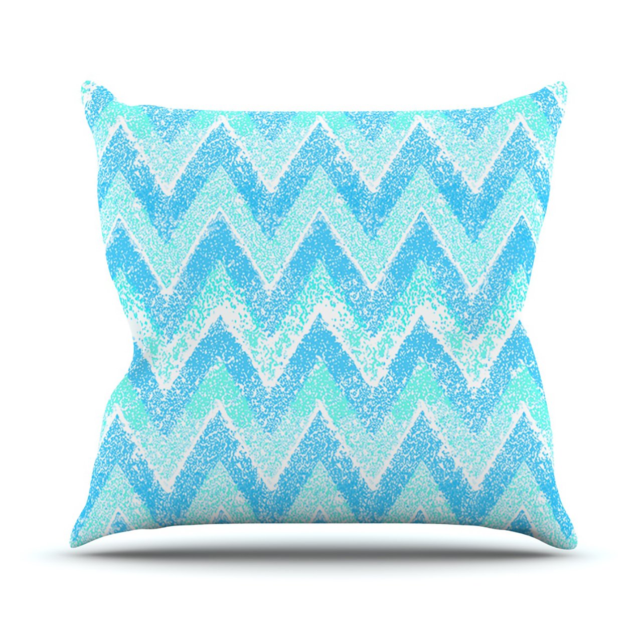 KESS InHouse MT1023AOP03 18 x 18-Inch "Marianna Tankelevich Mint Snow Blue Chevron" Outdoor Throw Cushion - Multi-Colour