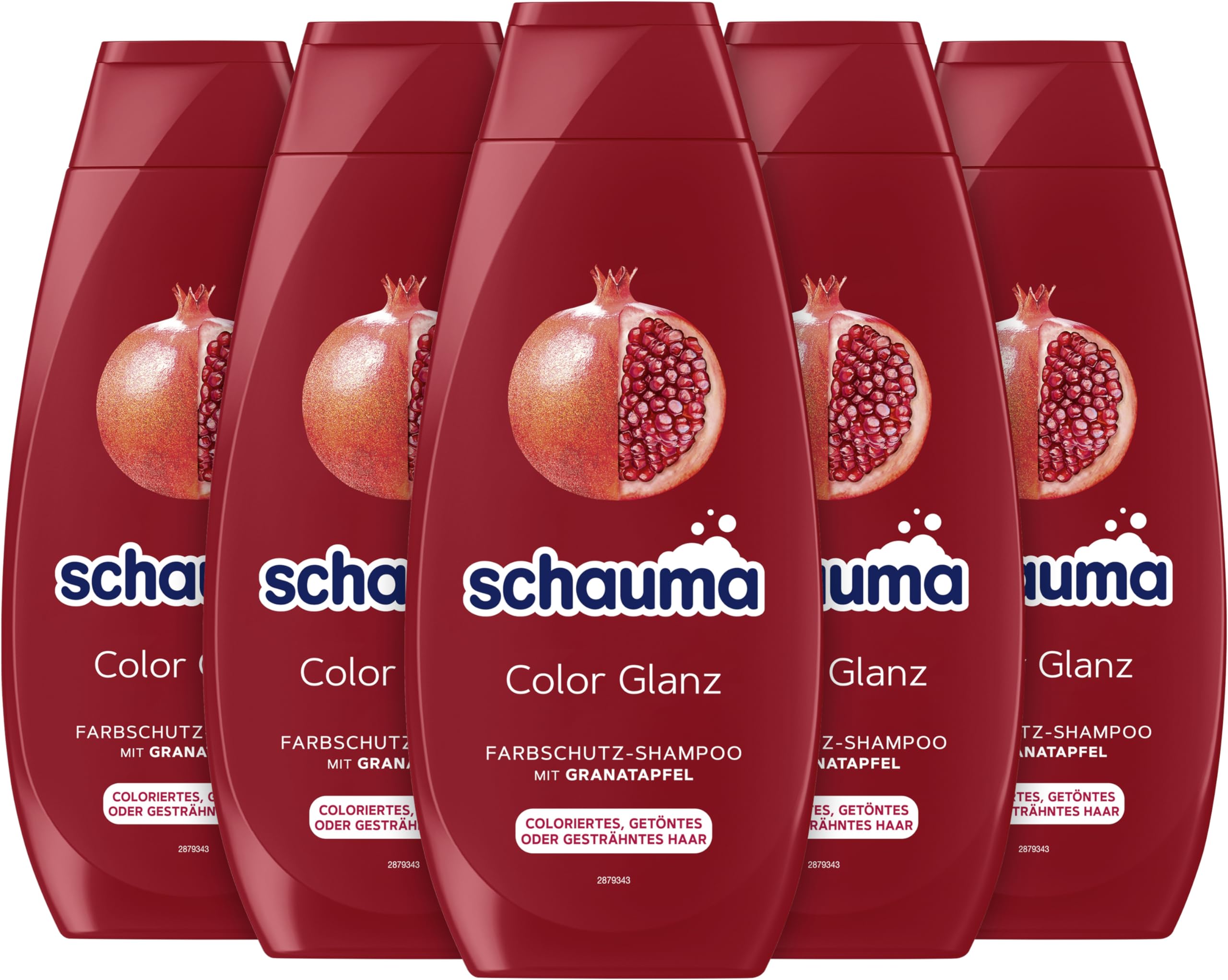 SchaumaSchwarzkopf Colour Protection Shampoo Colour Shine (5 x 400 ml), Hair Shampoo Nourishes Coloured, Tinted or Highlighted Hair, Colour Shampoo with Pomegranate Extract