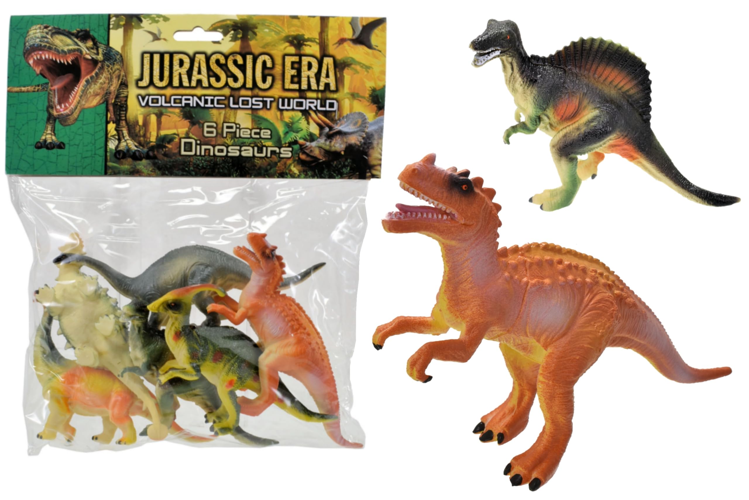 Jurassic Era 6 Piece Dinosaur Figures Toy Playset | Kids Toys