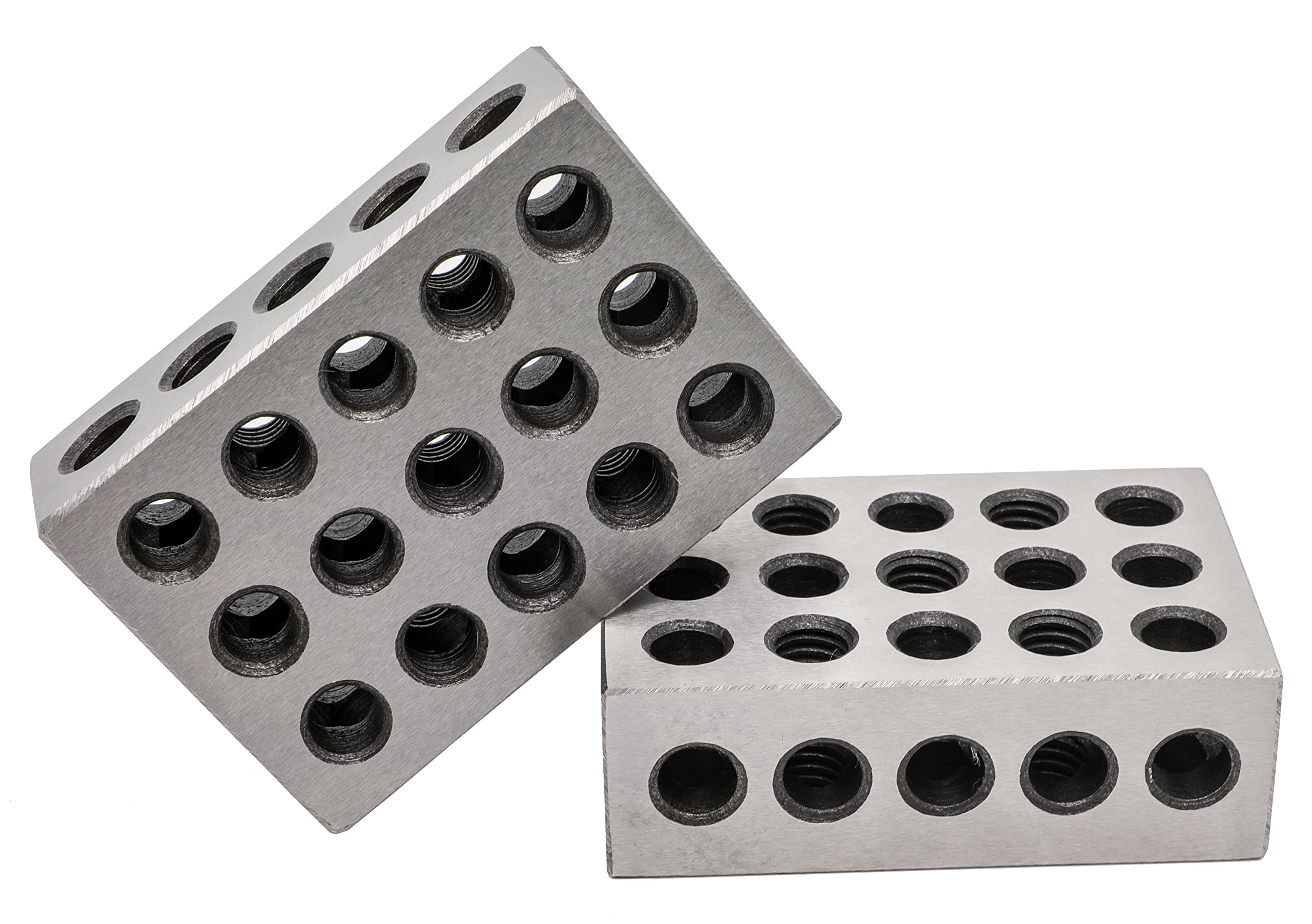 Pair 1" x 2" x 3" Precision Steel 1-2-3 123 Blocks 23 Holes