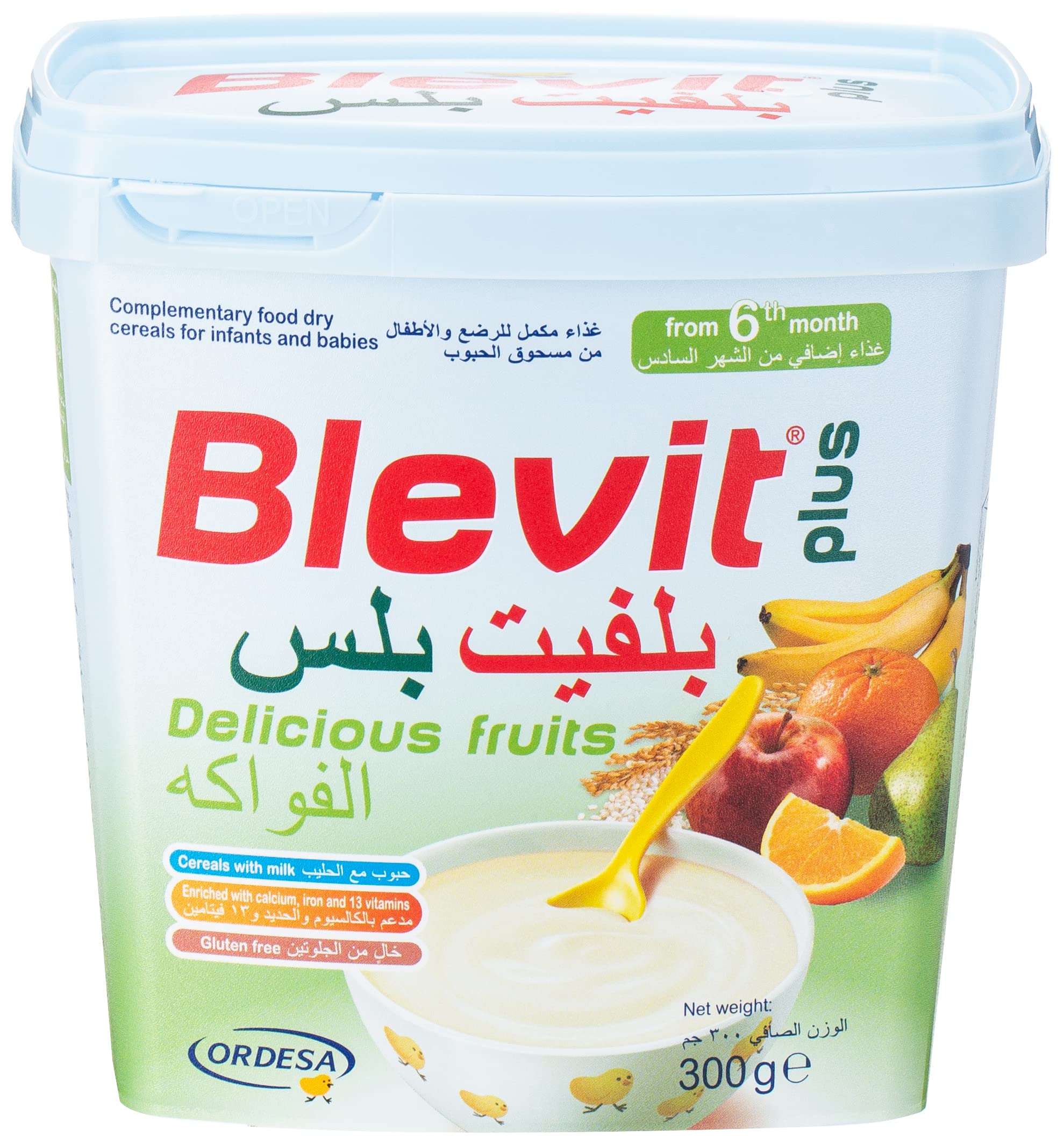 Ordesa Blevit Plus Delicious Fruits Dry Cereals - 300 G (Pack Of 12)