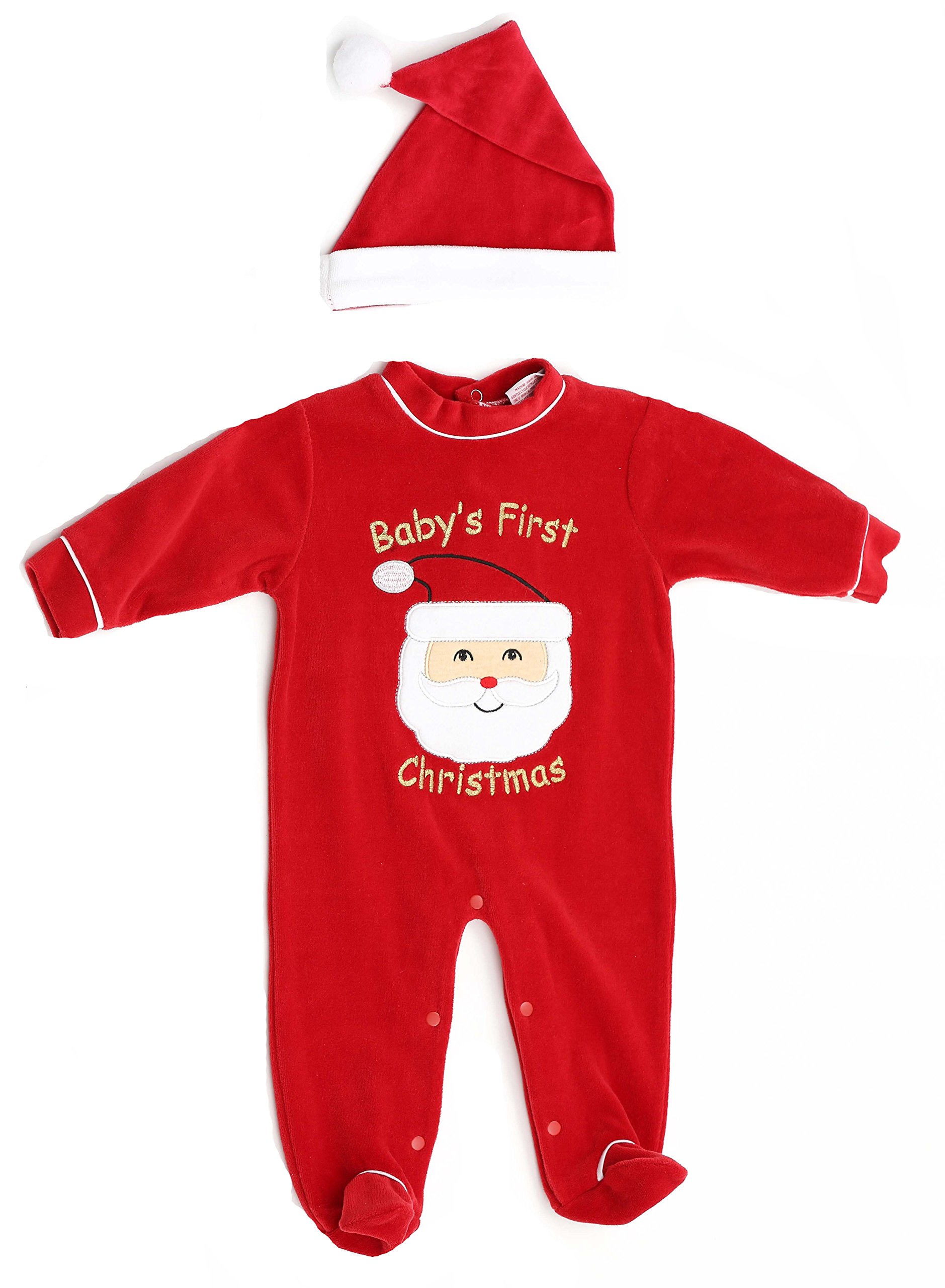 Just Love Christmas Coverall for Baby & Infant with Matching Santa Hat