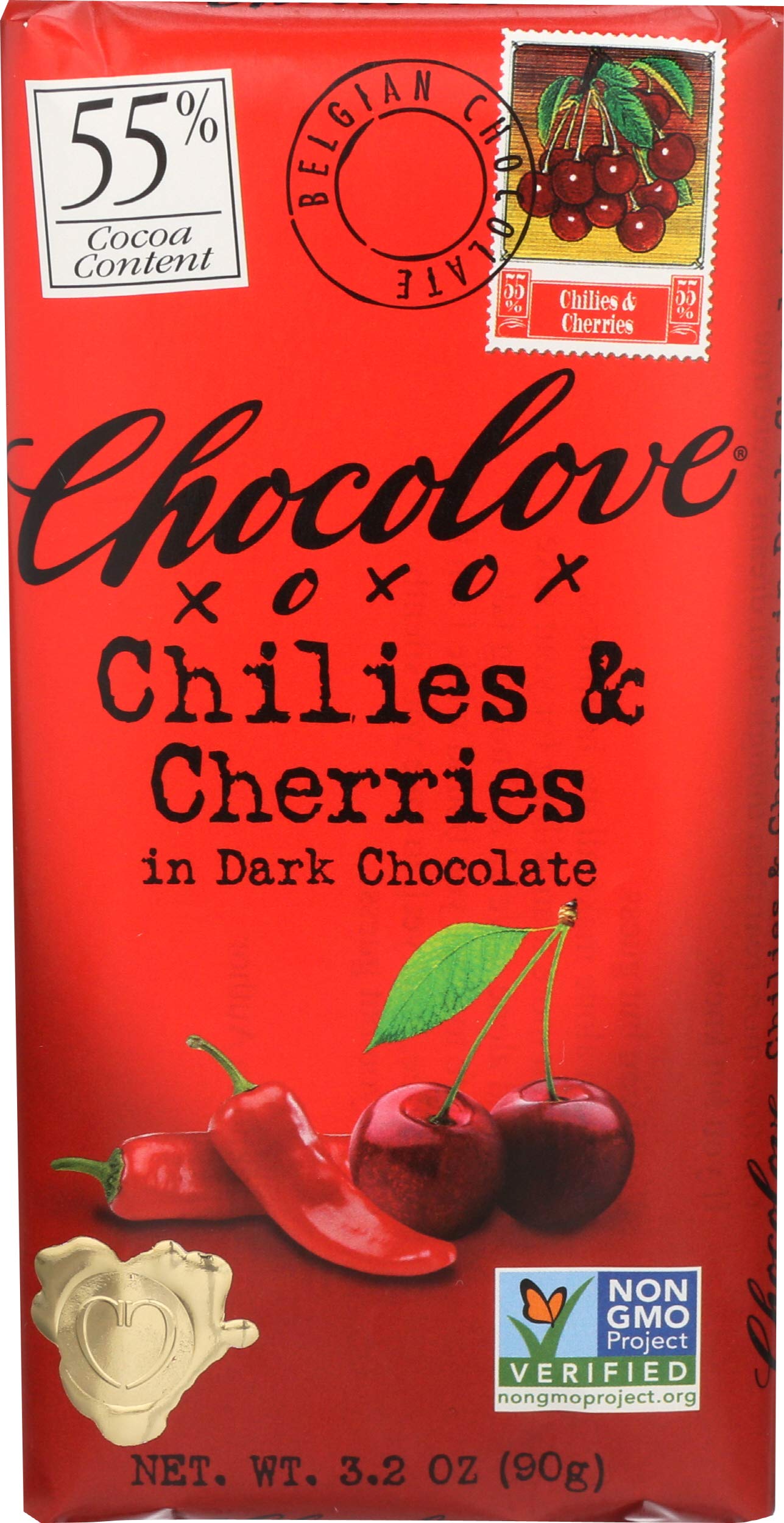 ChocoloveDark Chilies & Cherry Bar 3.2 Oz