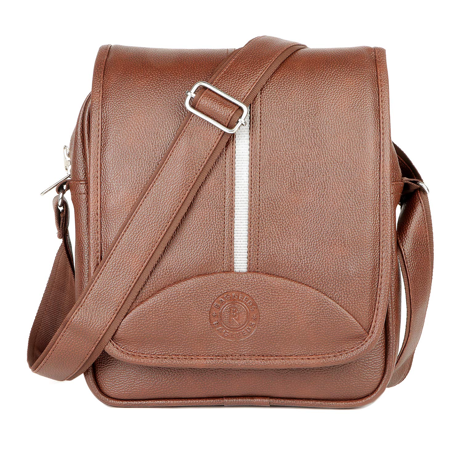 BagneedsPu Synthetic Leather Messenger Bags Sling/Crossbody Bag For Men/Women,S, Brown