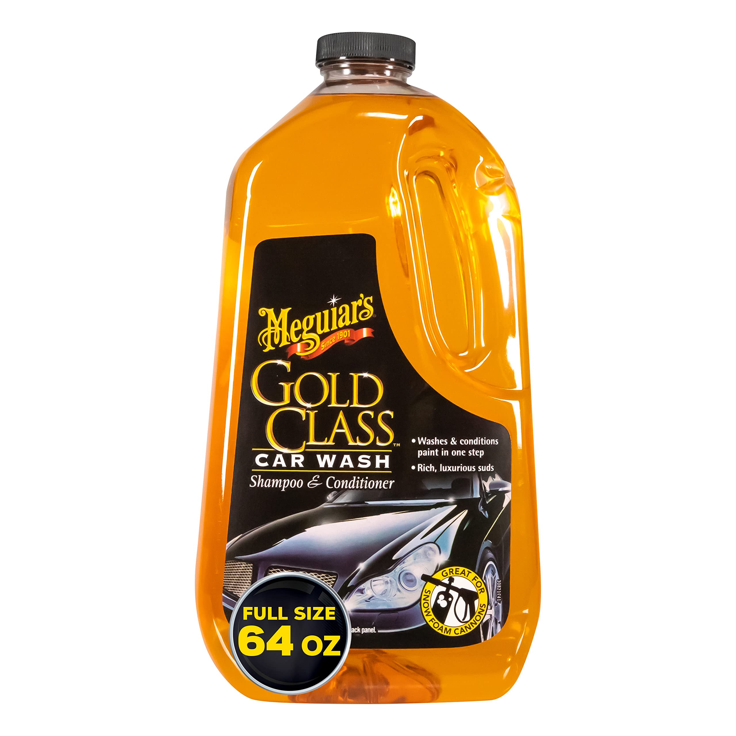 Meguiar'sGold Class Car Wash Shampoo & Conditioner 1.89L Biodegradable Formula, Gold, 1800 ml G7164