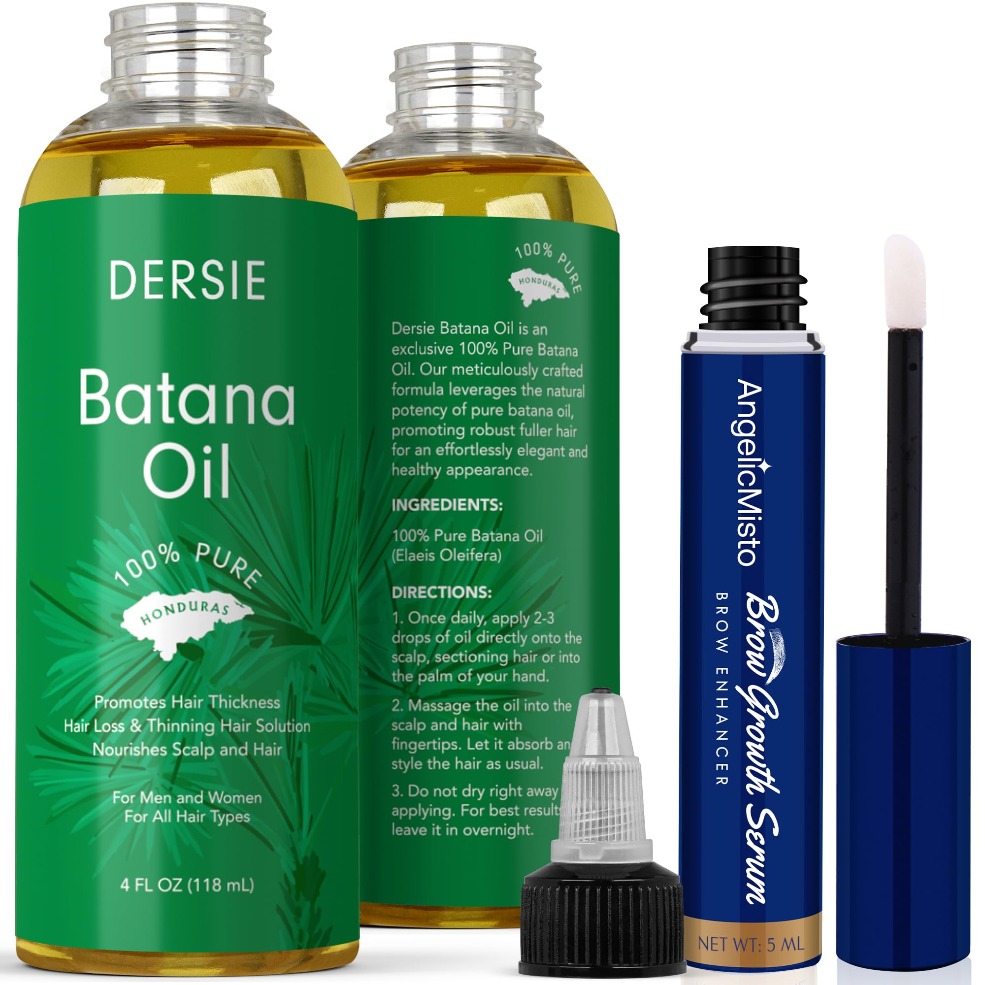 Ultimate Hair Growth Bundle: Rapid Brow Serum & Organic Batana Oil for Thicker Hair and Brows