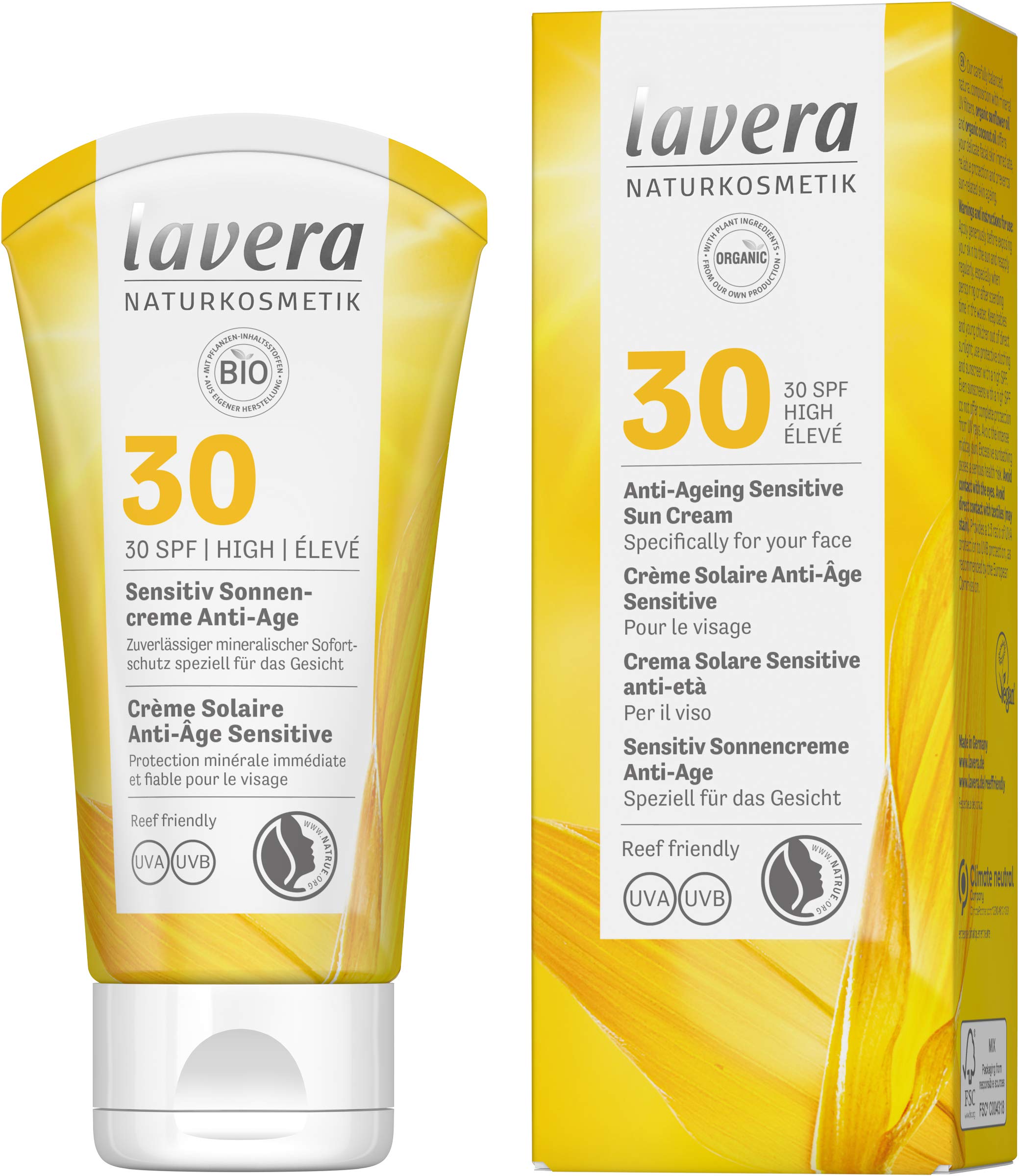 lavera Anti-Ageing Sensitive Sun Cream SPF 30 • Sun Care • Natural Cosmetics • vegan • certified • 50ml,110614