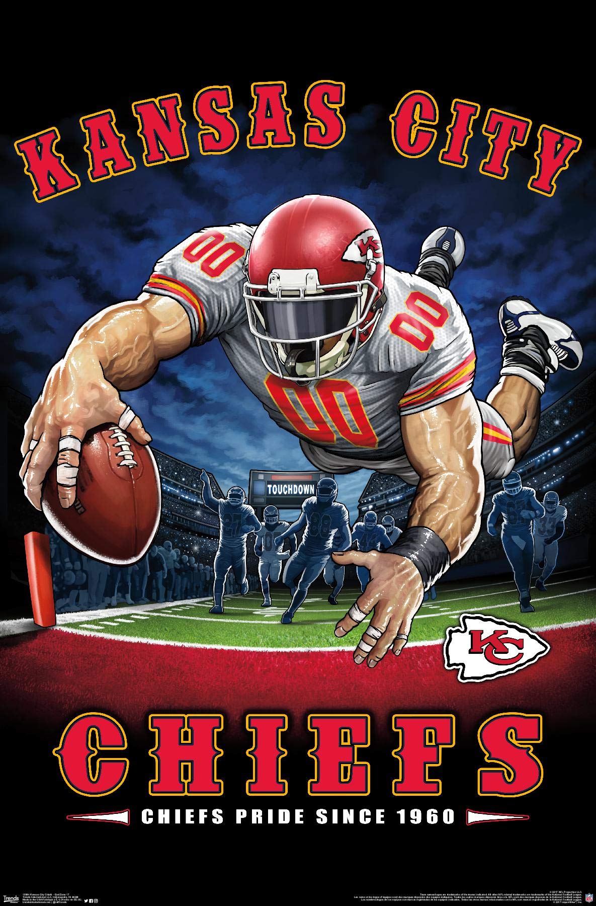 Trends International NFL Kansas City Chiefs - End Zone 17 Wall Poster, 14.725" x 22.375", Premium Unframed Version