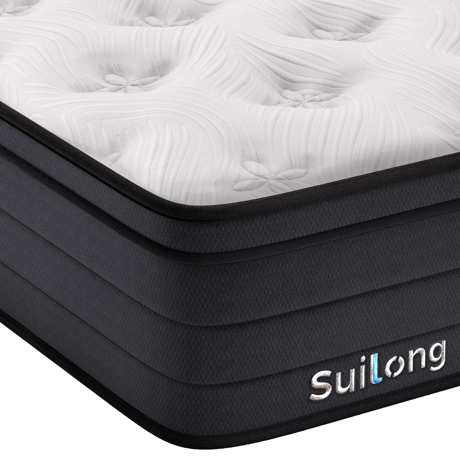 SuiLong 3 FT Single Mattress, 12 Inch Memory Foam Hybrid Mattress, 7- Zone Individually Wrapped Spring, Pocket Sprung, Fireproof Knitted Fabric, Firm Orthopaedic Mattress (90 X 190 X 30 cm)