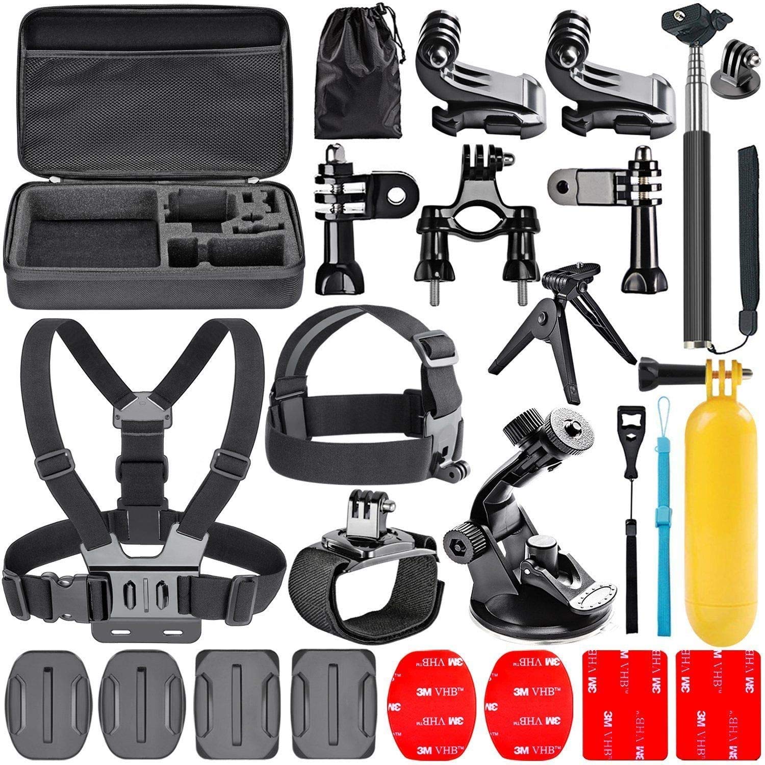 Navitech 18-in-1 Action Camera Accessories Combo Kit with EVA Case - Compatible with HONGDAK Action Camera