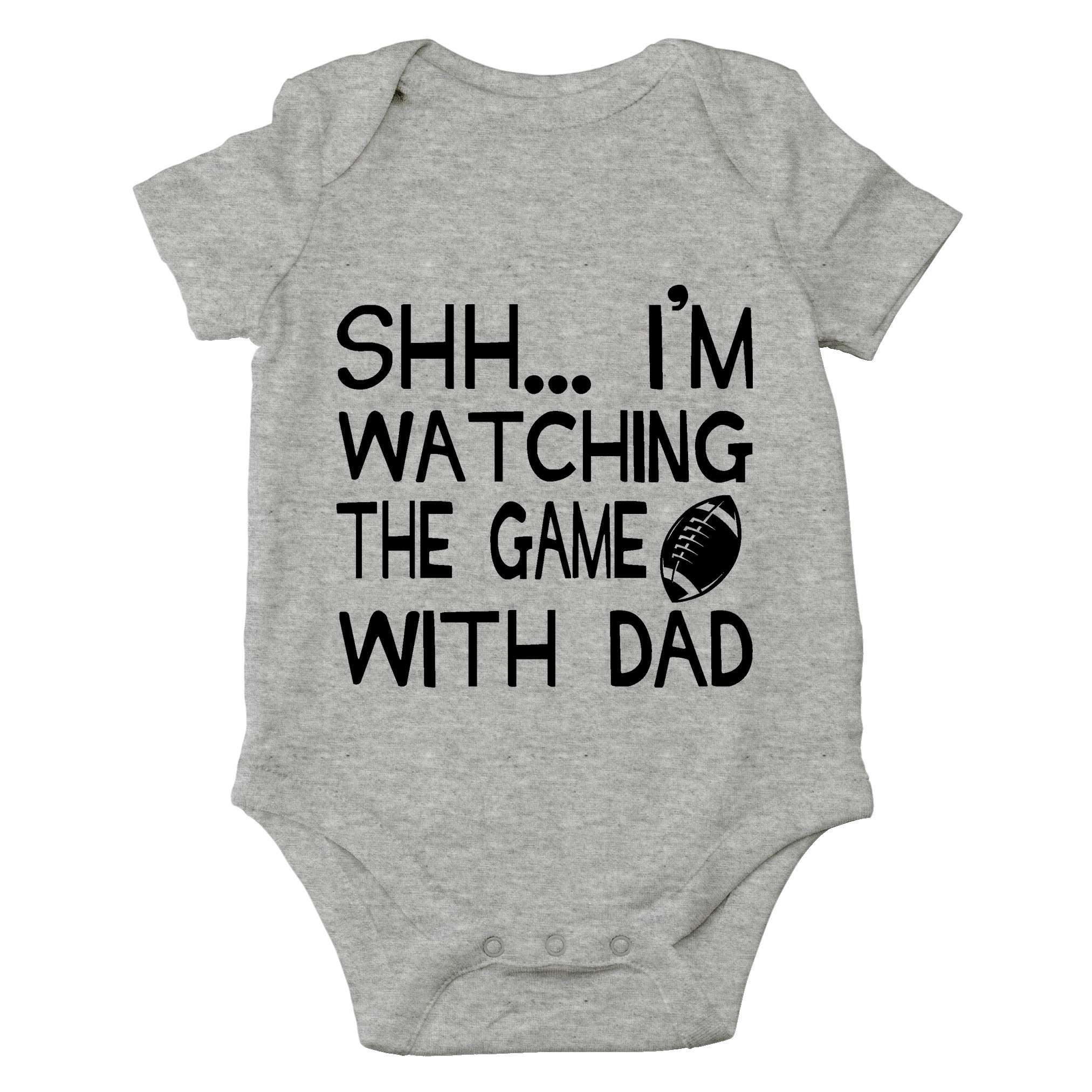 AW FashionsShh... I'm Watching The Game With Dad Baby Bodysuit Funny Infant Clothes Romper Boy Clothes