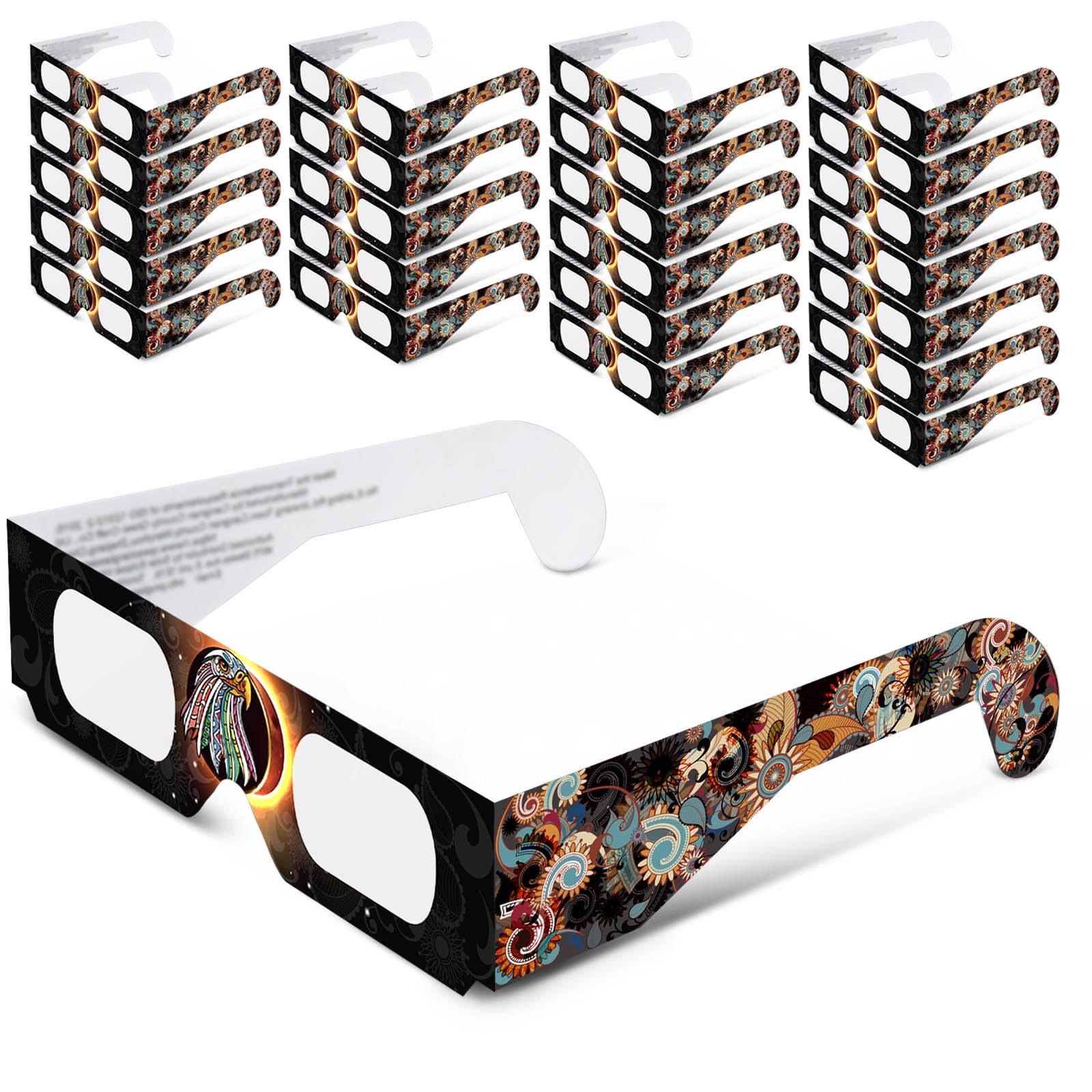 24P Solar Eclipse Glasses ISO 12312-2:2015(E) & CE Certified 2024 Approved Safe Shades for Direct Solar Eclipse Viewing Direct Sun Observation (Eagle)