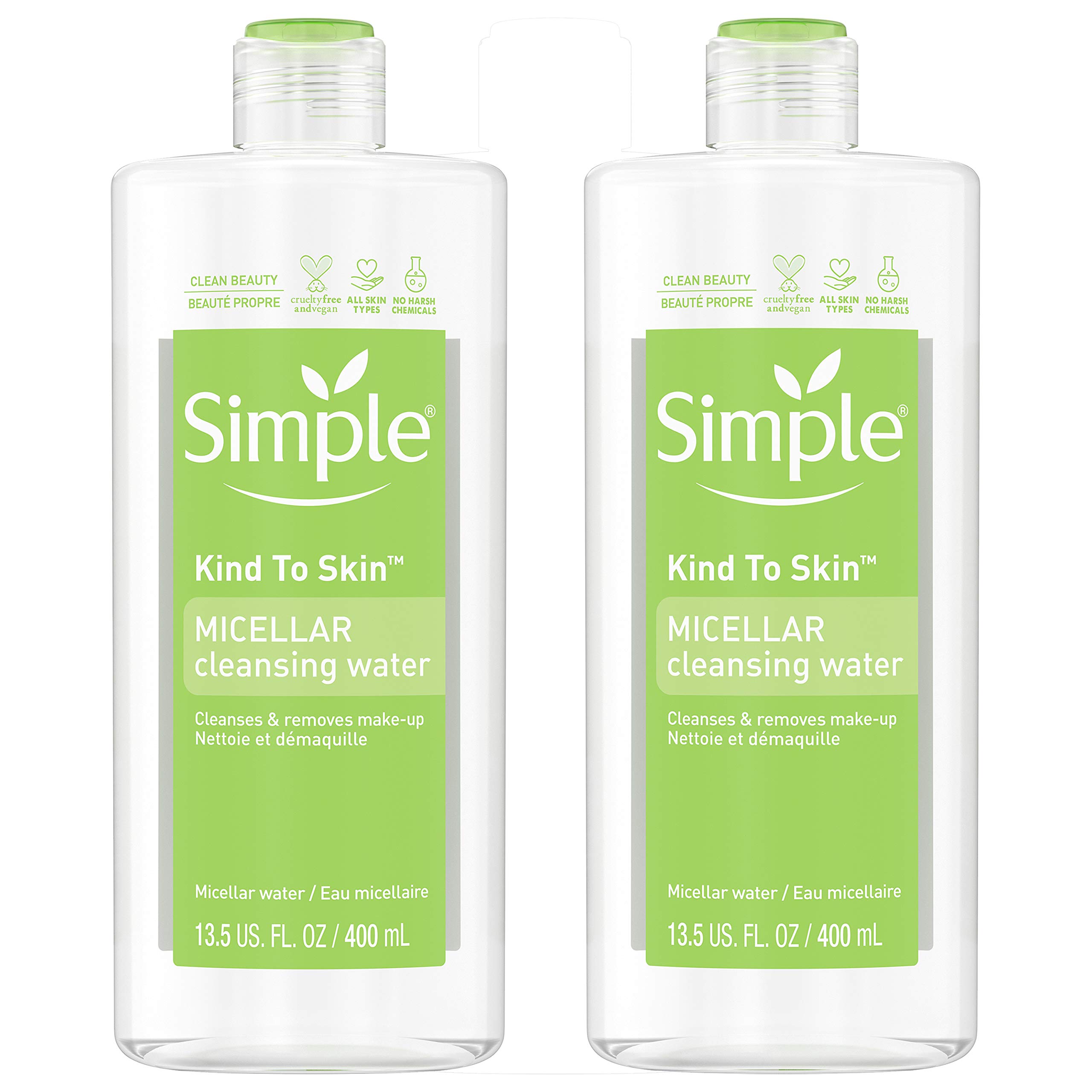 SimpleMicellar Cleansing Water 13.5 Fl Oz (Pack of 2)