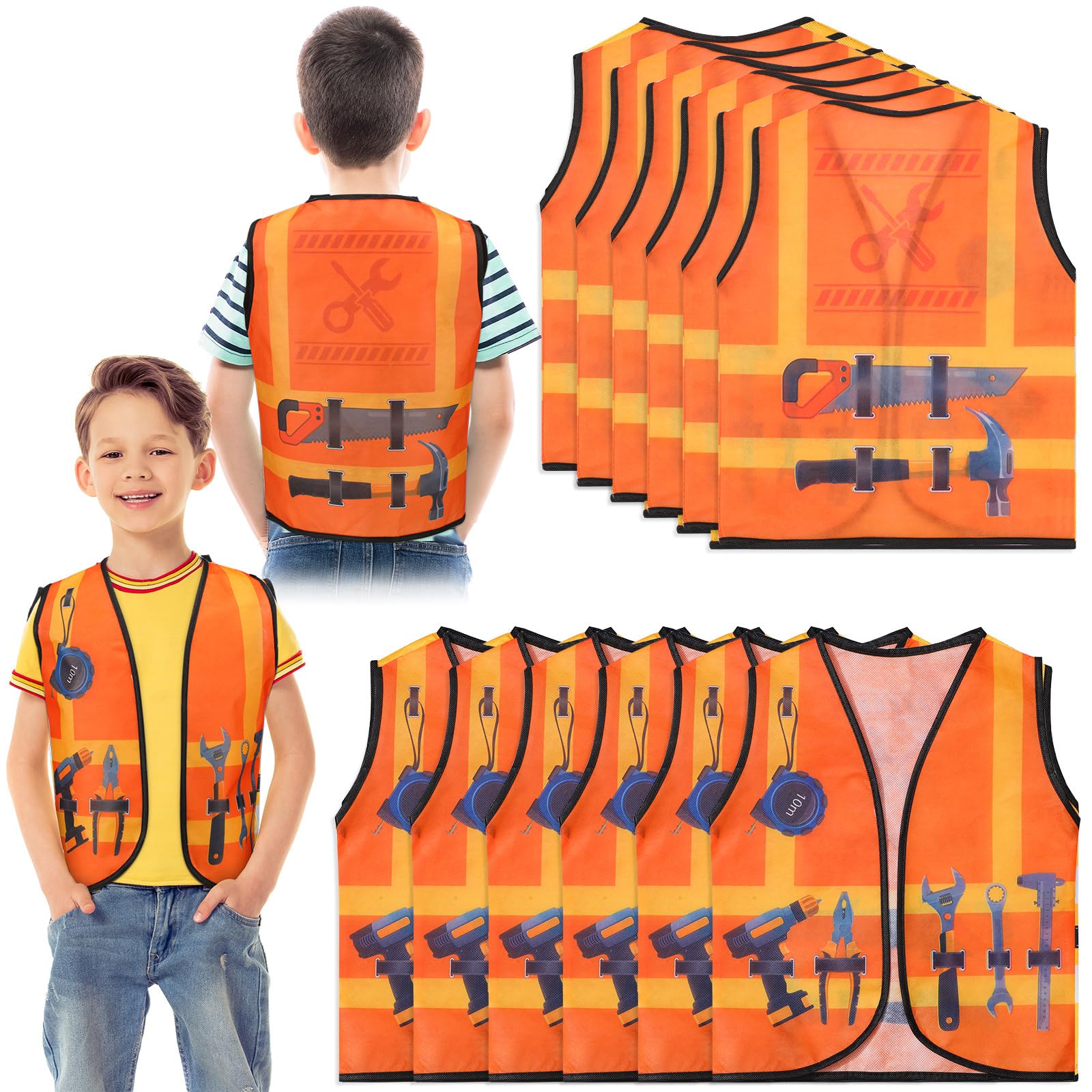 Hicarer 12 Pcs Vest Costume for Kids, Vest for Party Supplies, Birthday Favor Costume for Birthday Party Costume Party