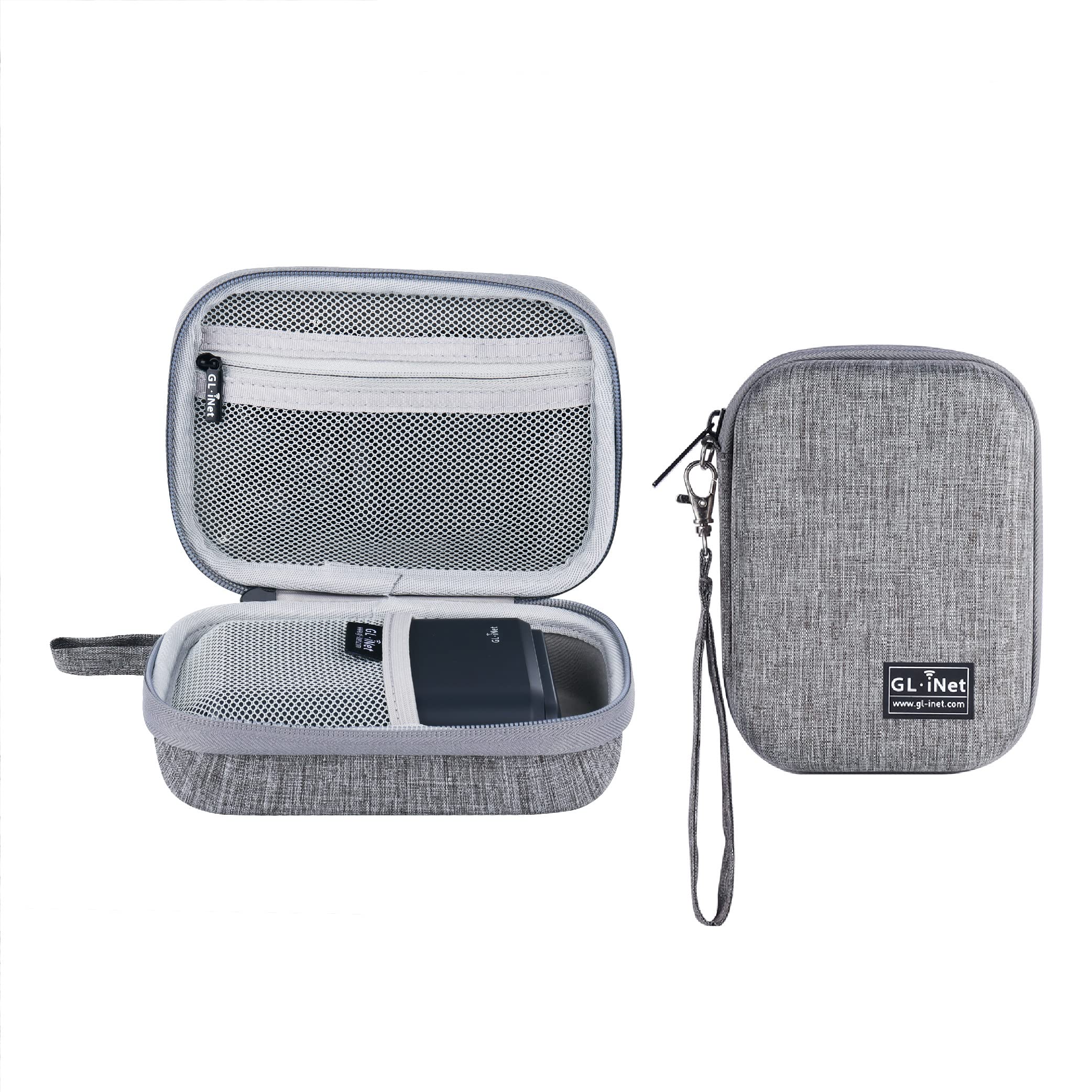 GL.iNet Gadget Organizer Case for Travel Routers GL-AXT1800/ MT3000/ SFT1200/ E750/ A1300, Chargers, Cables, and Accessories, Durable Pouch, Hand-carry EVA bag, Anti-shock, Water Resistant (Grey)