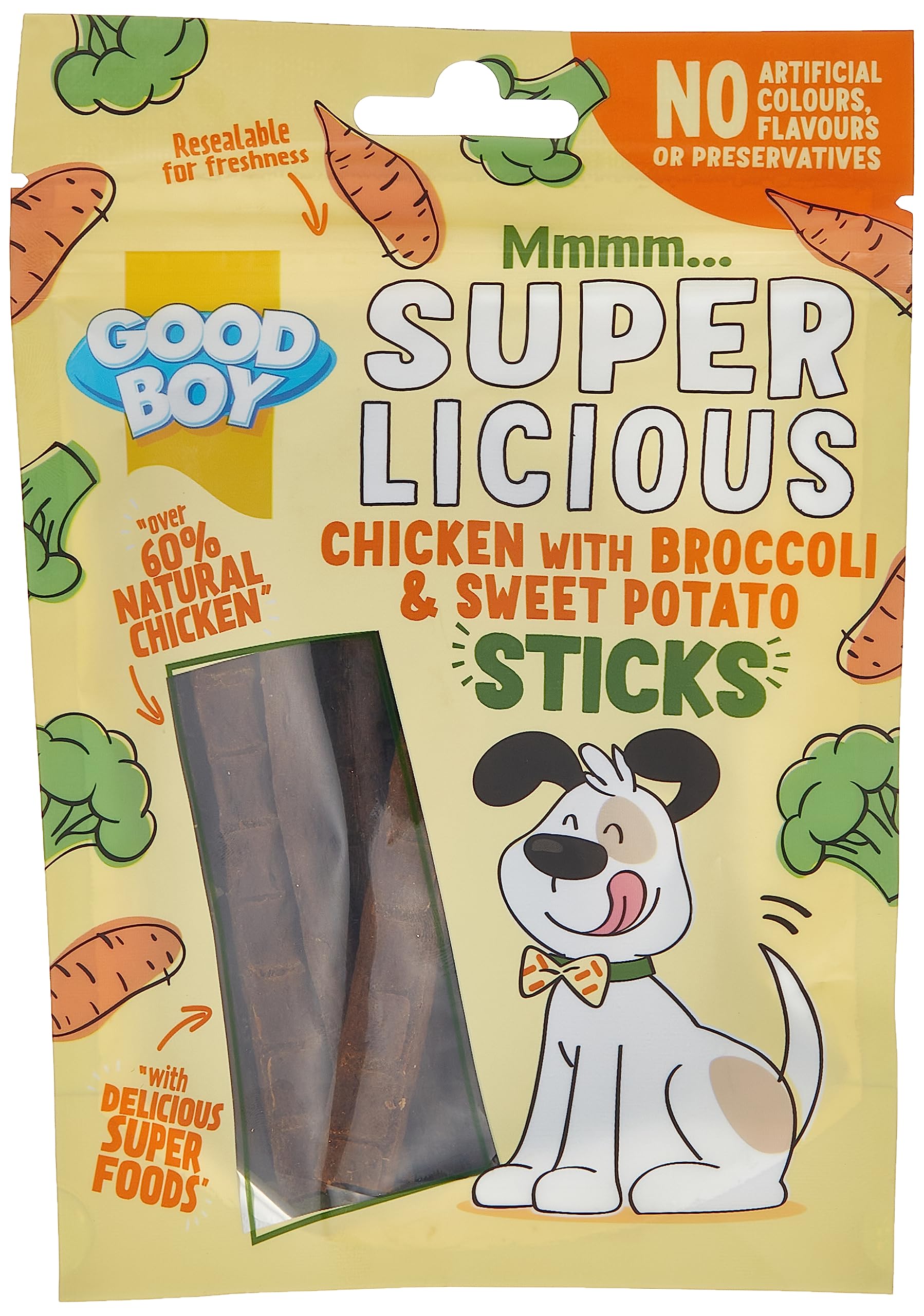 Armitage Good Boy Amitage Goodboy Super Licious Chicken with Broccoli & Sweet Potato Sticks 100g