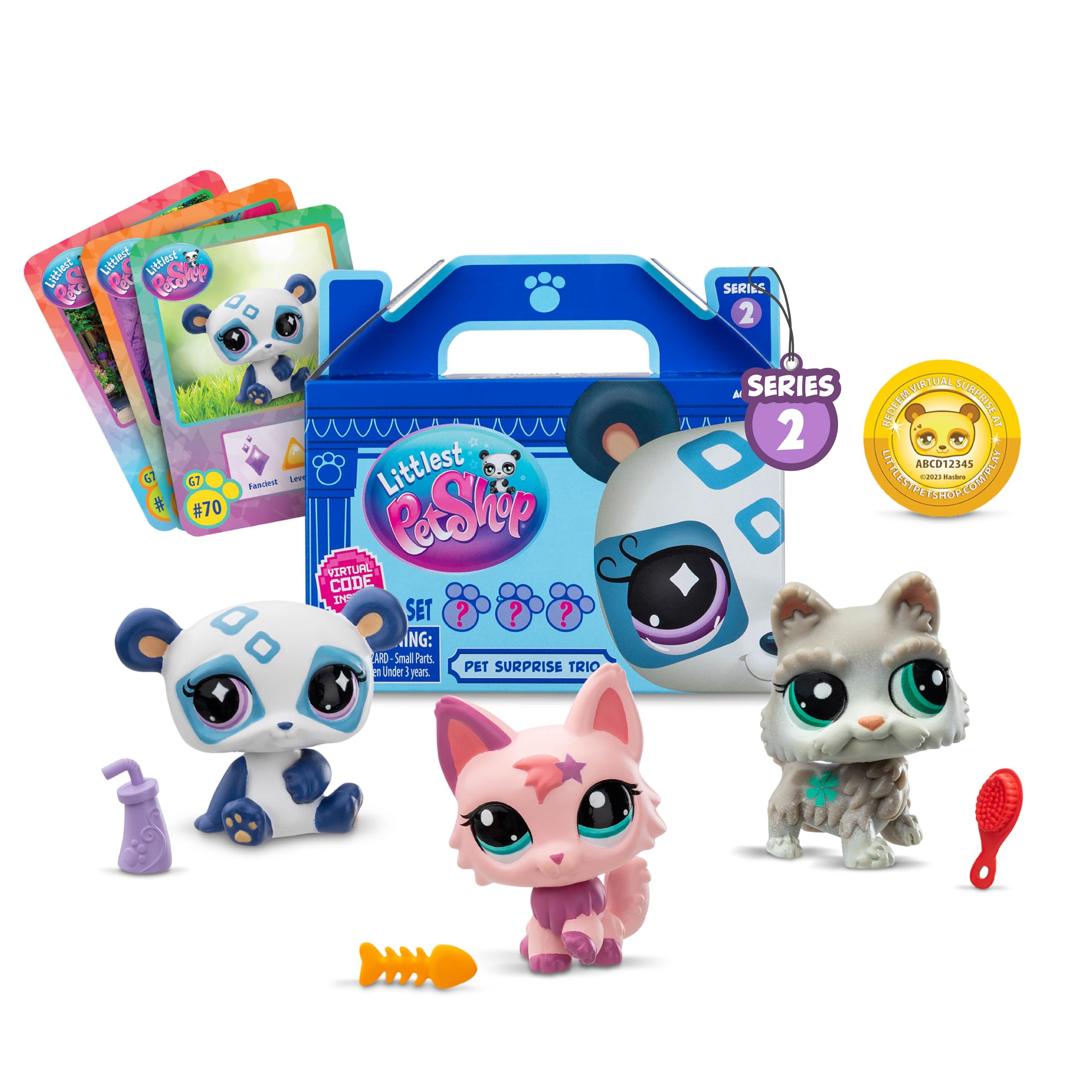 Littlest Pet ShopPet Surprise Three Pack - Series 2 - LPS Gen 7, Authentic Mystery Figures, Surprise Collectible Kidult Toy, Girls, Boys, Kids, Tweens Ages 4+