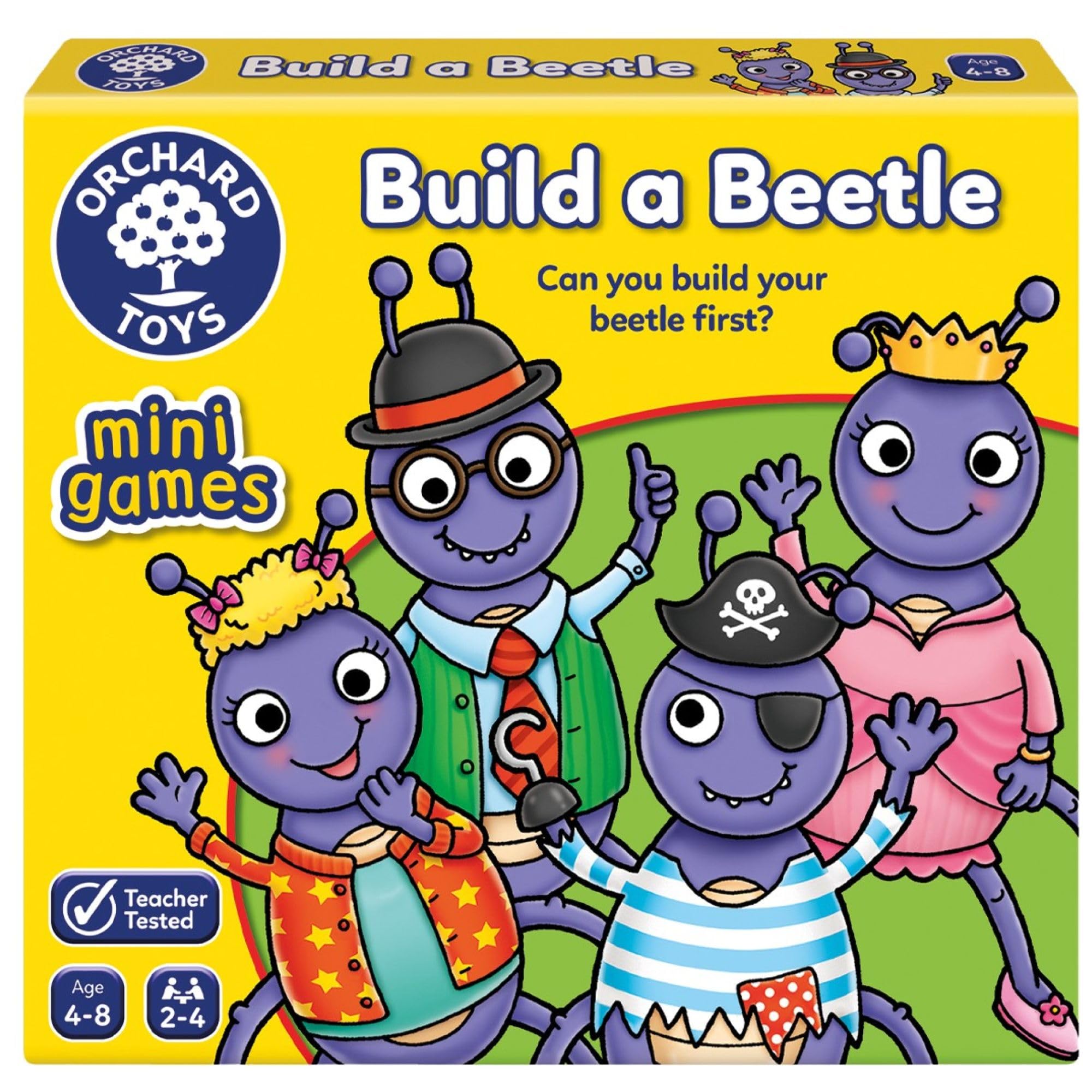 Orchard Toys Build A Beetle Mini Game, A Fun Colour And Matching Game, Perfect for Children Age 4-8, Kids Game, Party Gift, Educational Toy, Ideal Stocking Filler