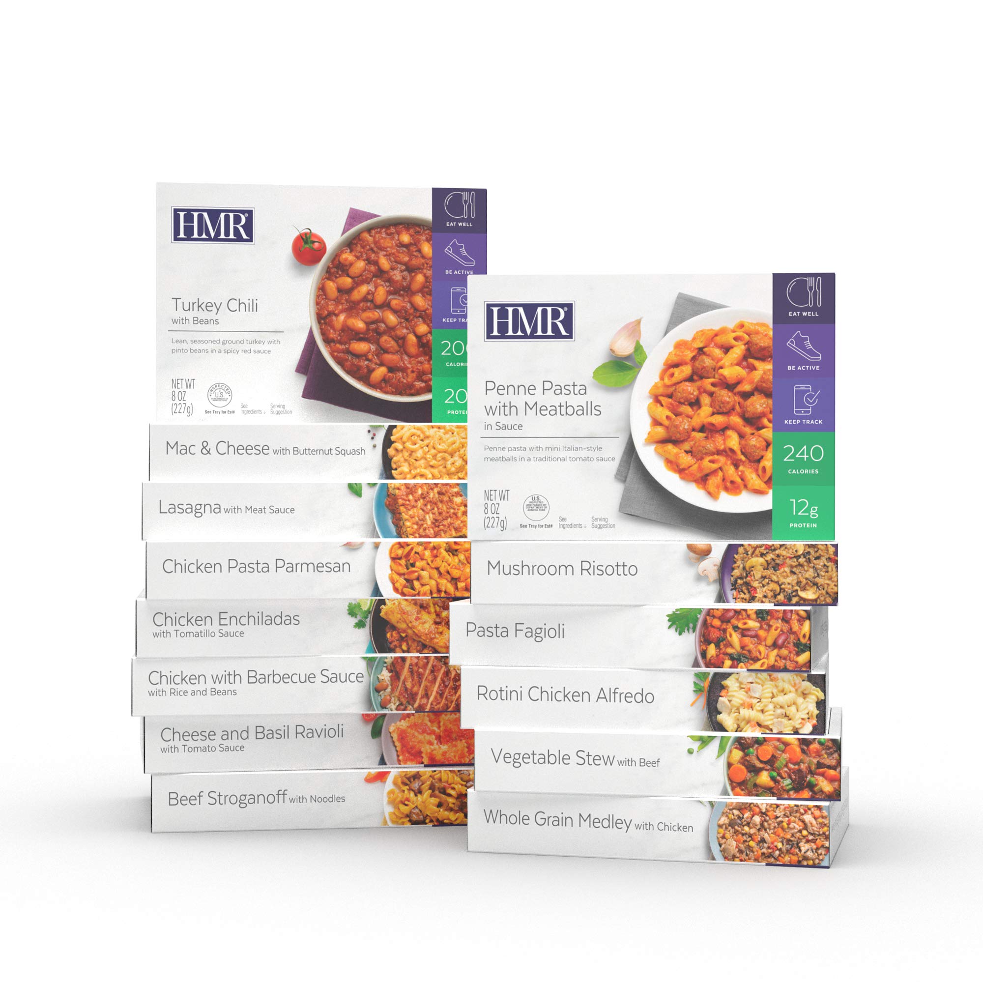 HMR Ultimate Entree Variety Pack, 14 Different Ready to Eat Meals, 7-8oz. Servings, 14 Meals