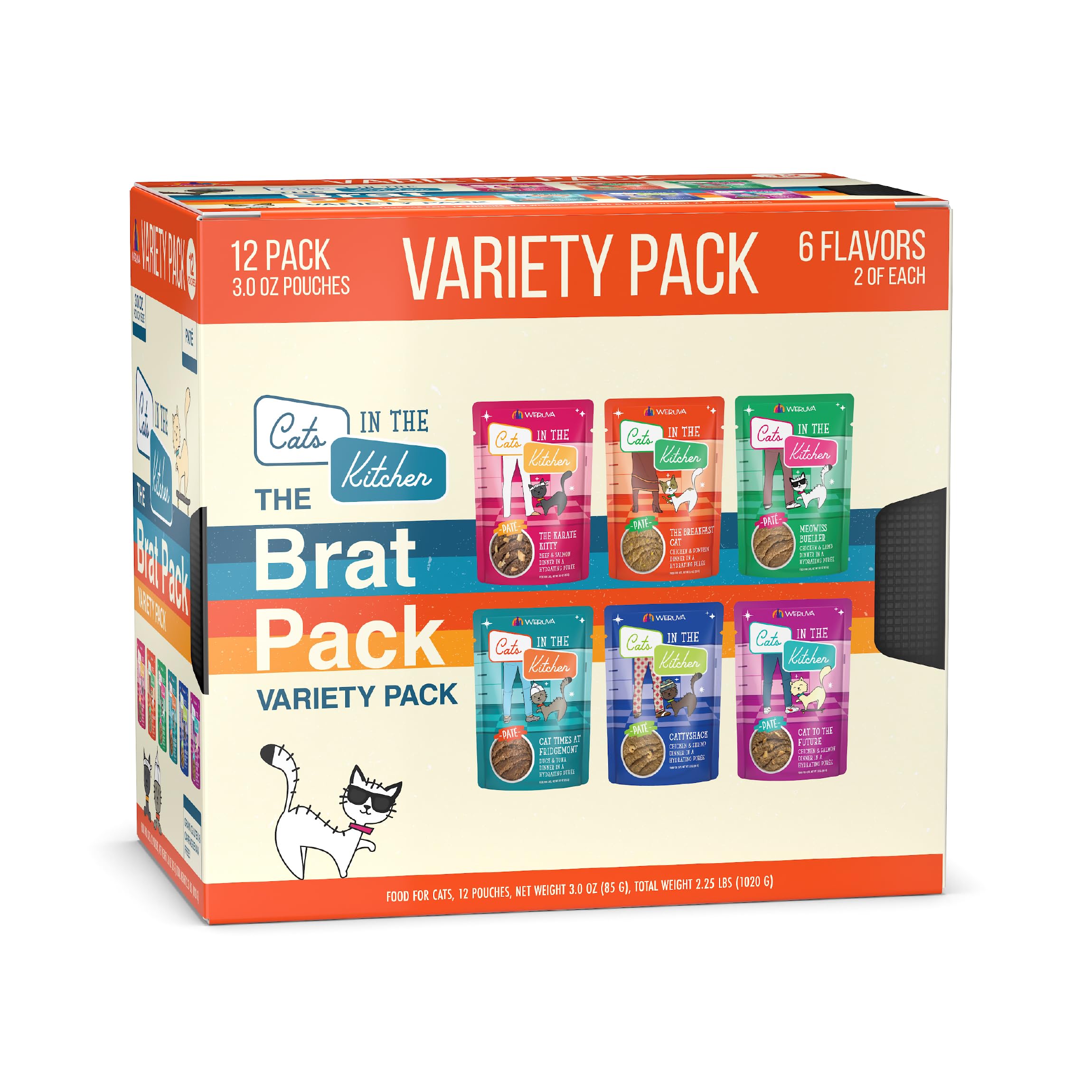 Weruva Cats in the Kitchen Slide N' Serve The Brat Pack Variety Cat Food Pouches