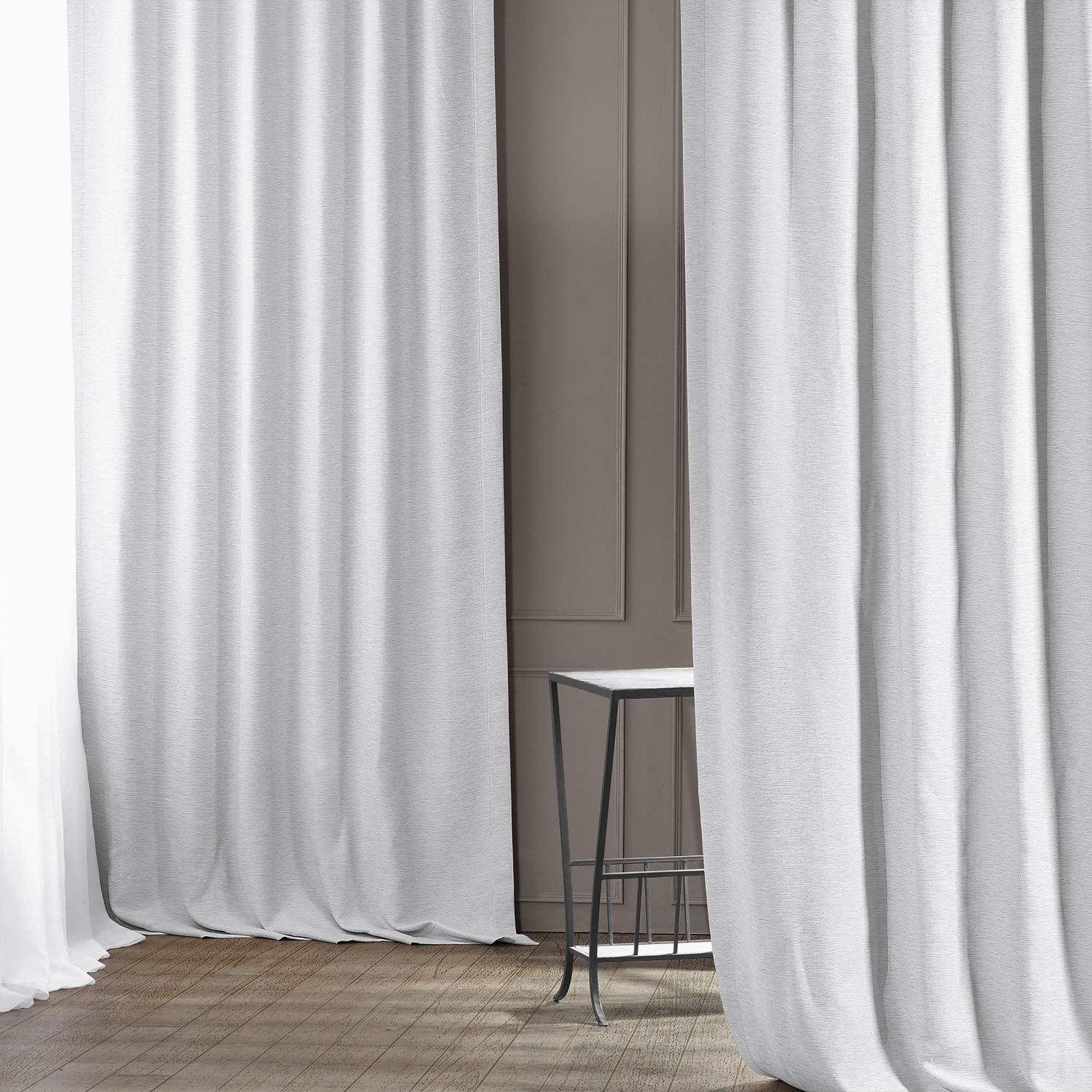 HPD Half Price Drapes Bellino Room Darkening Curtains 84 Inches Long Curtains for Bedroom & Living Room (1 Panel), 50W x 84L, Chalk Off White