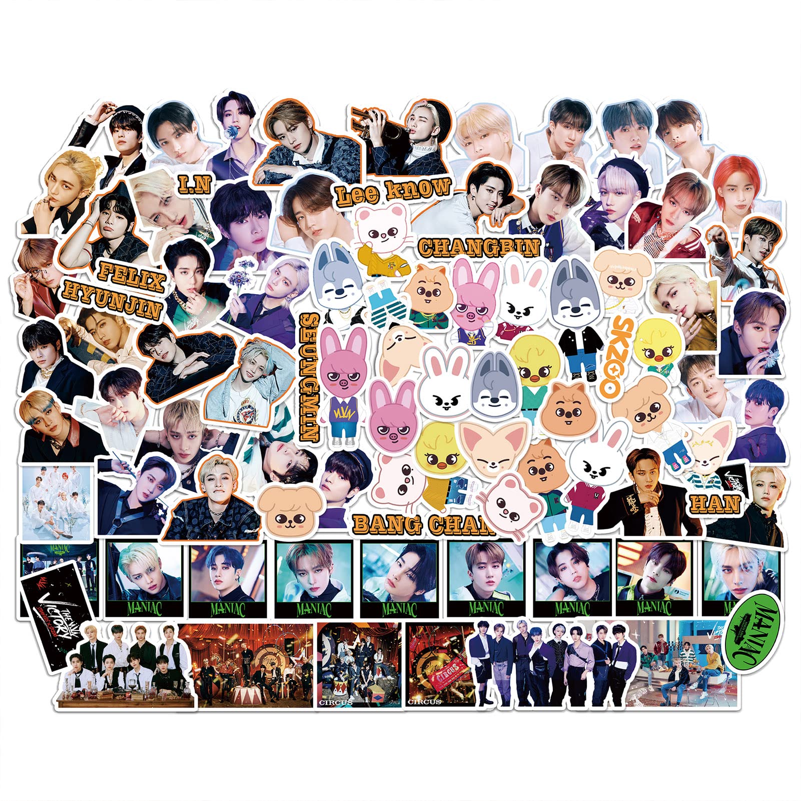 Kpop Stray Kids 91pcs Stickers Vinyl Laptop Luggage Sticker Pack for Water Bottle Phone Luggage Photo Deals Pack