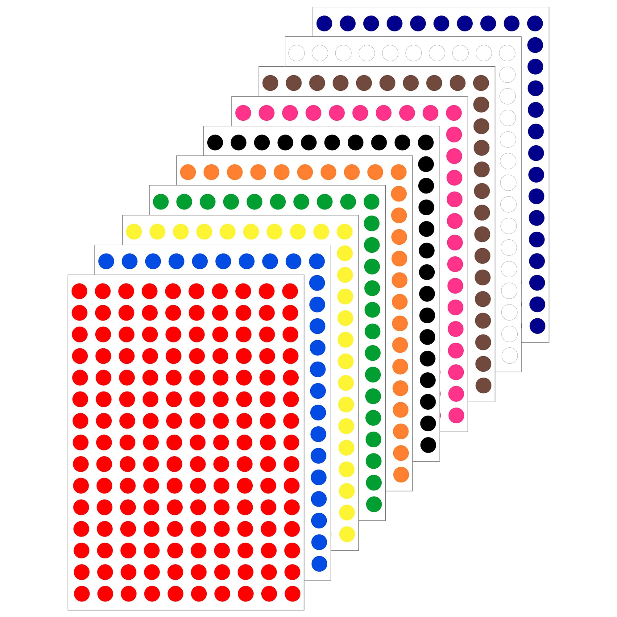 Sticky Dots 3000, Coloured Dot Stickers, 10mm Round Sticker with 10 Assorted Colours Circle Self Adhesive Labels for Event Activity Schools Coding DIY Crafts Gift
