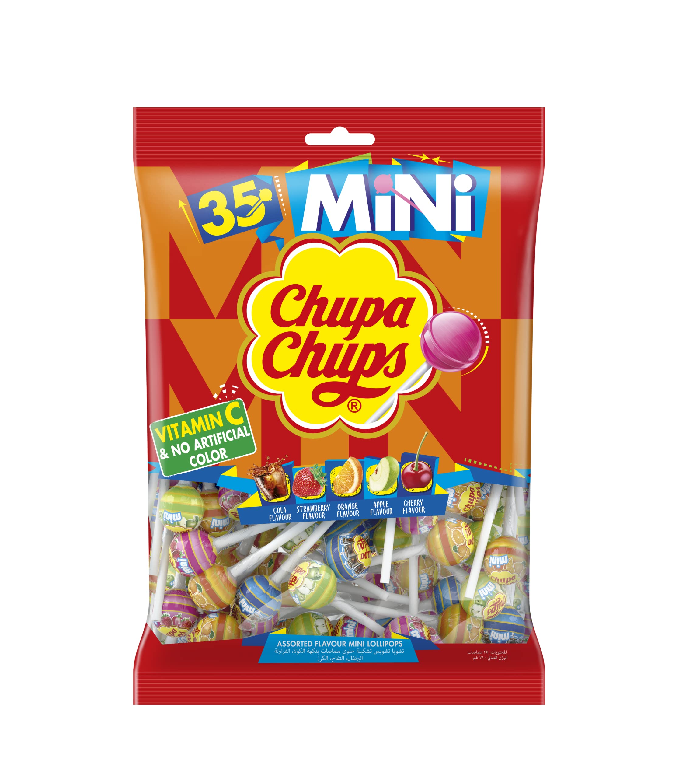 Chupa ChupsMini Lollipop Candy Assorted Flavors Bag 35Pcs