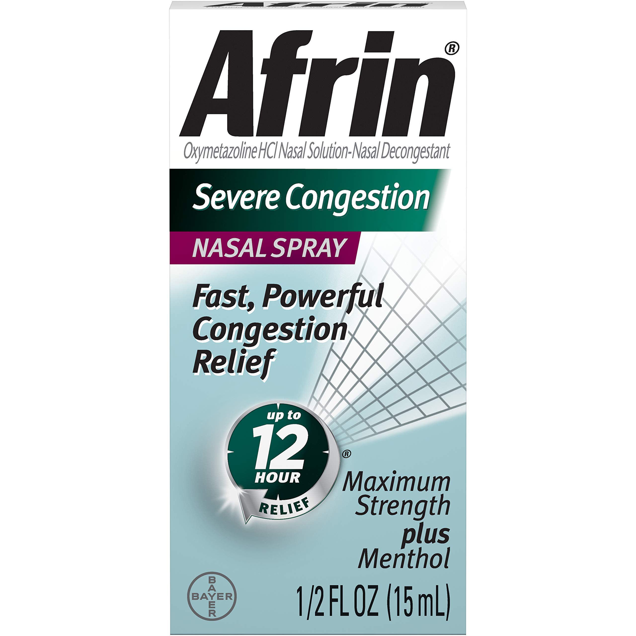 Afrin Severe Congestion Nasal Spray, 15 ML (Pack of 2)