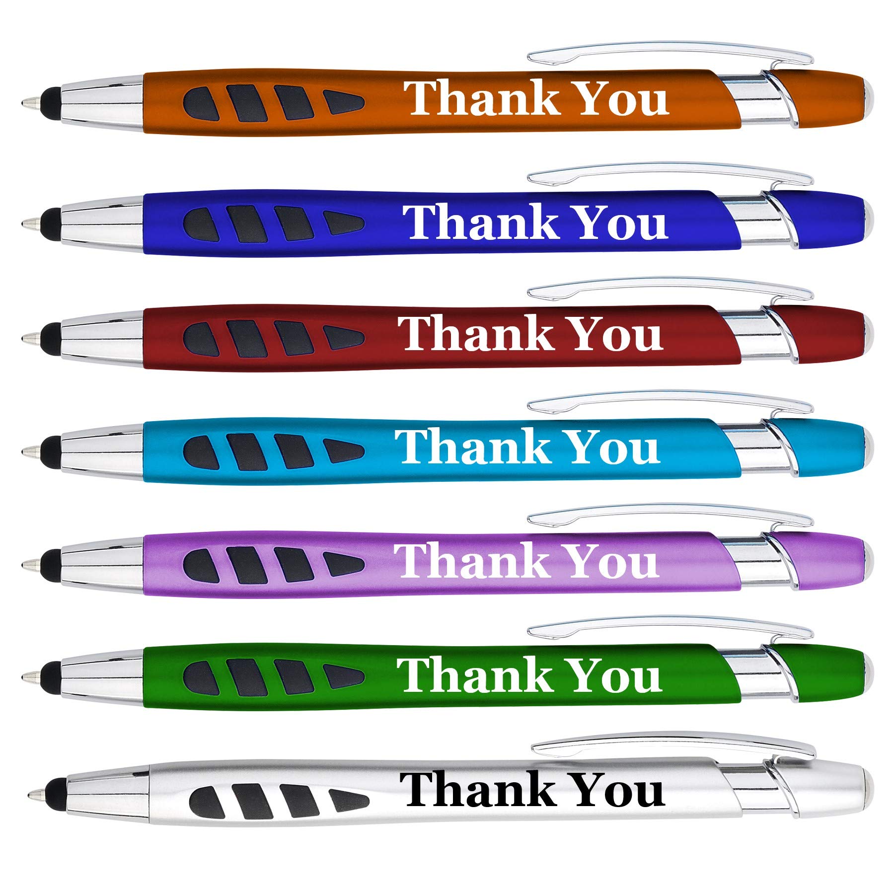 Sypen Thank You Greeting Gift Stylus Pens For Touchscreen Devices 2 In 1 Multifunction Pen Compatible With Tablets Ipads Iphones 5 Pack 7 Pack Multi-Color