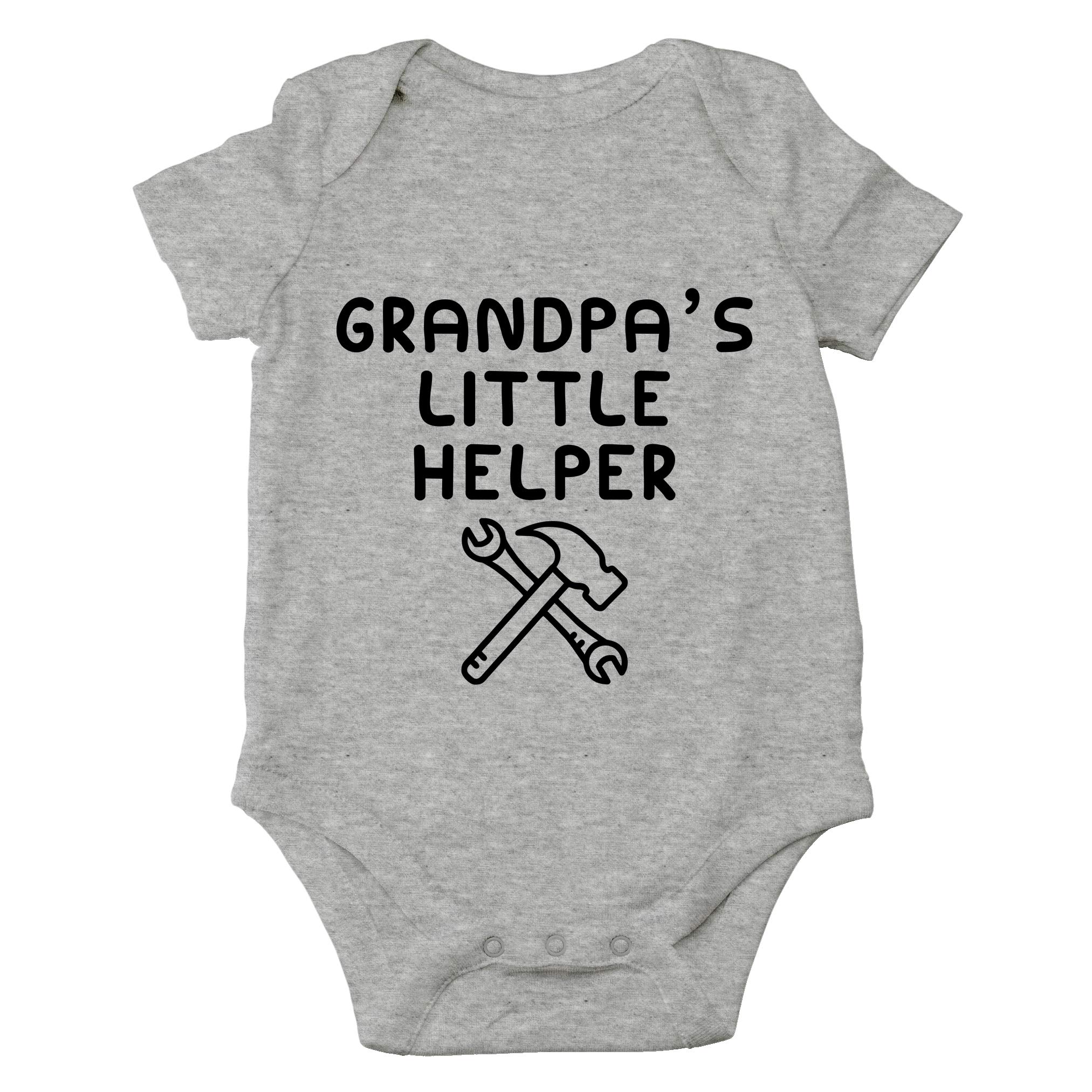 AW Fashions Grandpa's Little Helper - I Love My Grandfather, He Is My BBF - Cute One-Piece Infant Baby Bodysuit