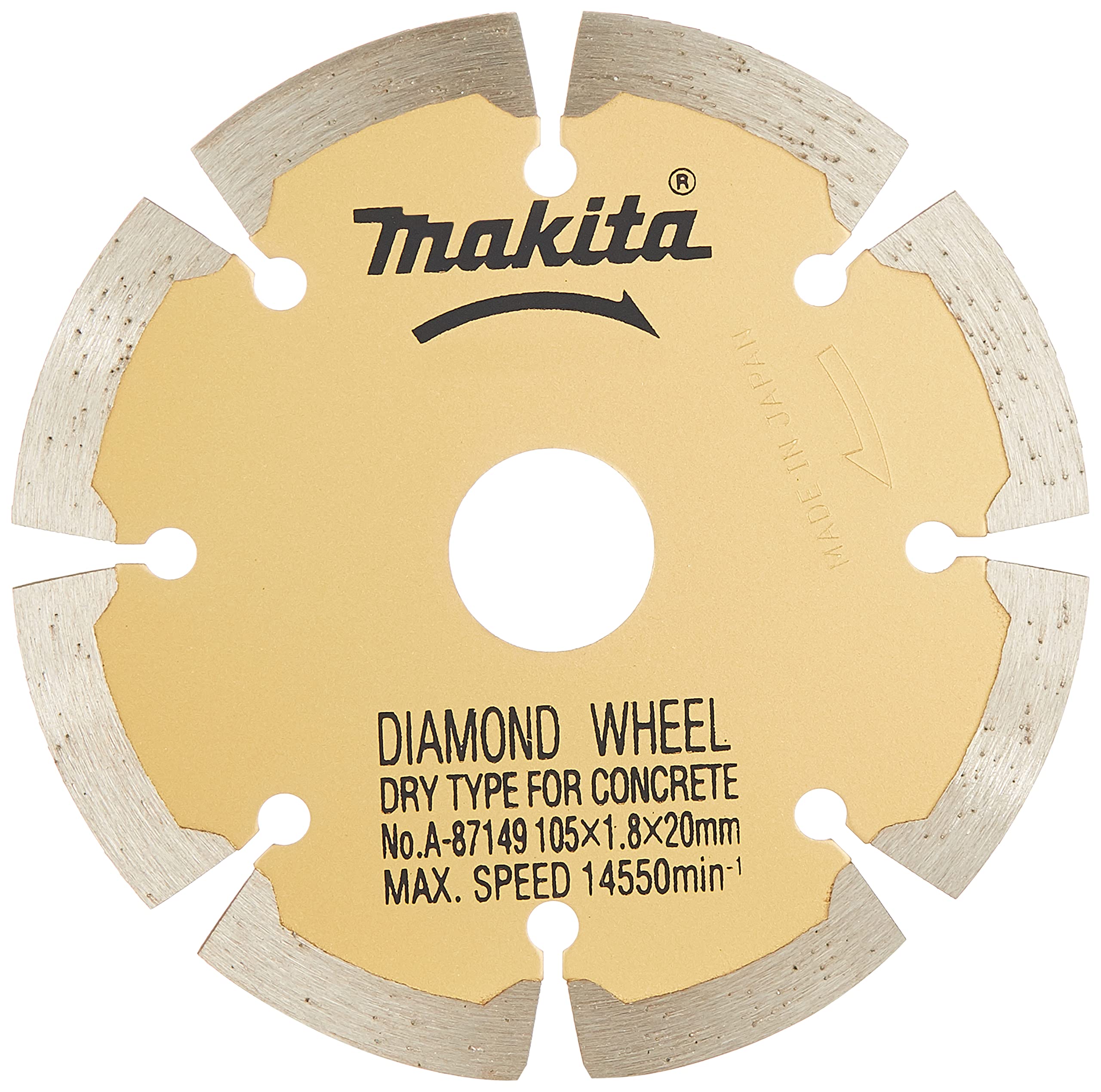 Makita A-87149 ACC Diamond Wheel Segmented for Concrete/Marble, 105 mm Size