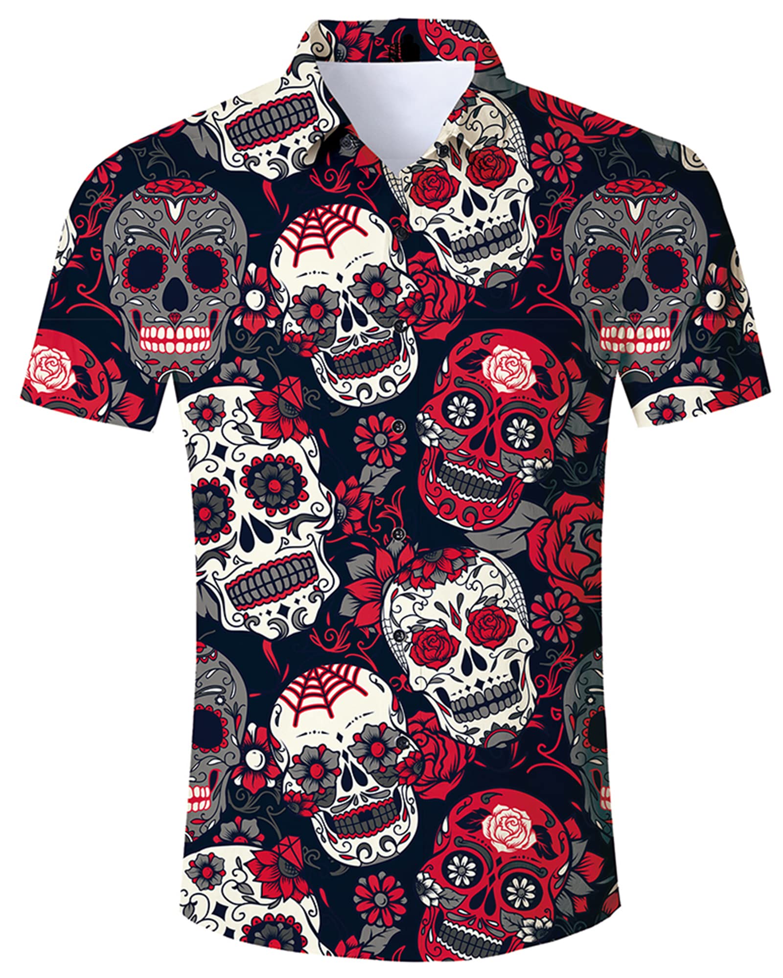 GoodstoworldMens 3D Printed Casual Holiday Graphic Shirts Funky Summer Cool Short Sleeve Shirt, M-XL