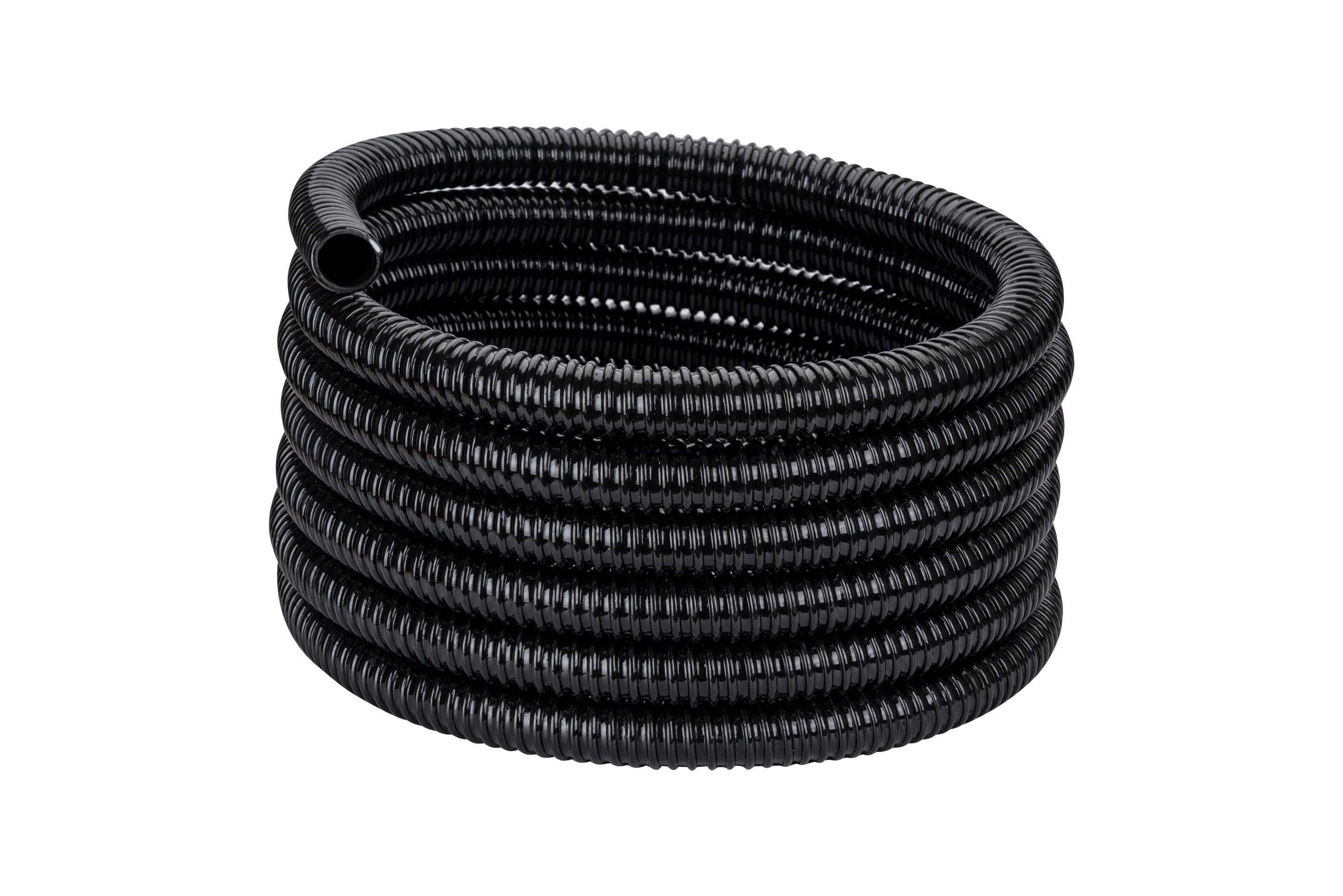 DAVCO 1" Dia. Corrugated Pond Tubing 1-Inch ID, 20 FT Length, Black PVC Kinkproof Strong Flex Tubing