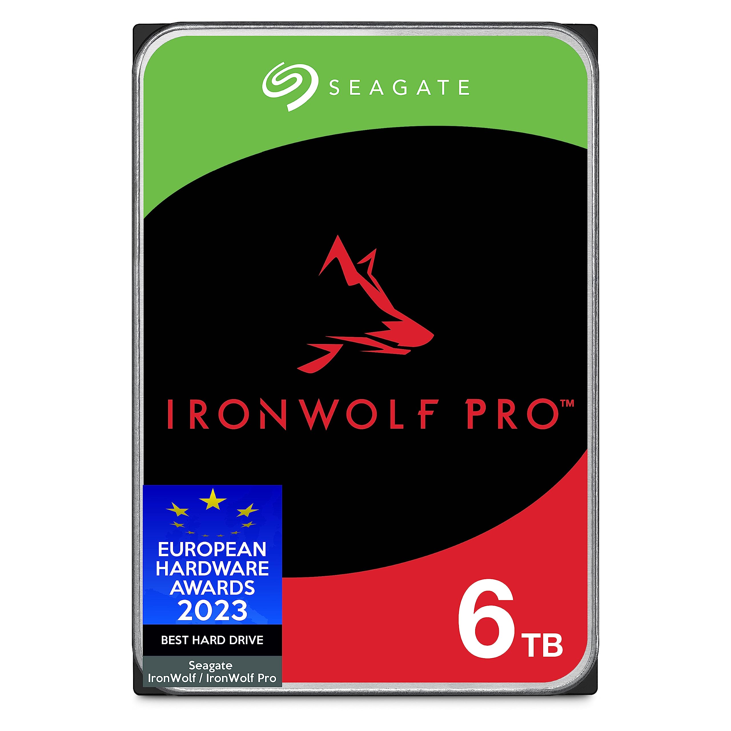 SeagateIronWolf Pro, 6 TB, Internal Hard Drive, NAS, 3.5 Inch, SATA, 6GB/s, 7200 RPM, 256MB Cache, for RAID Network Attached Storage, FFP (ST6000NTZ01)