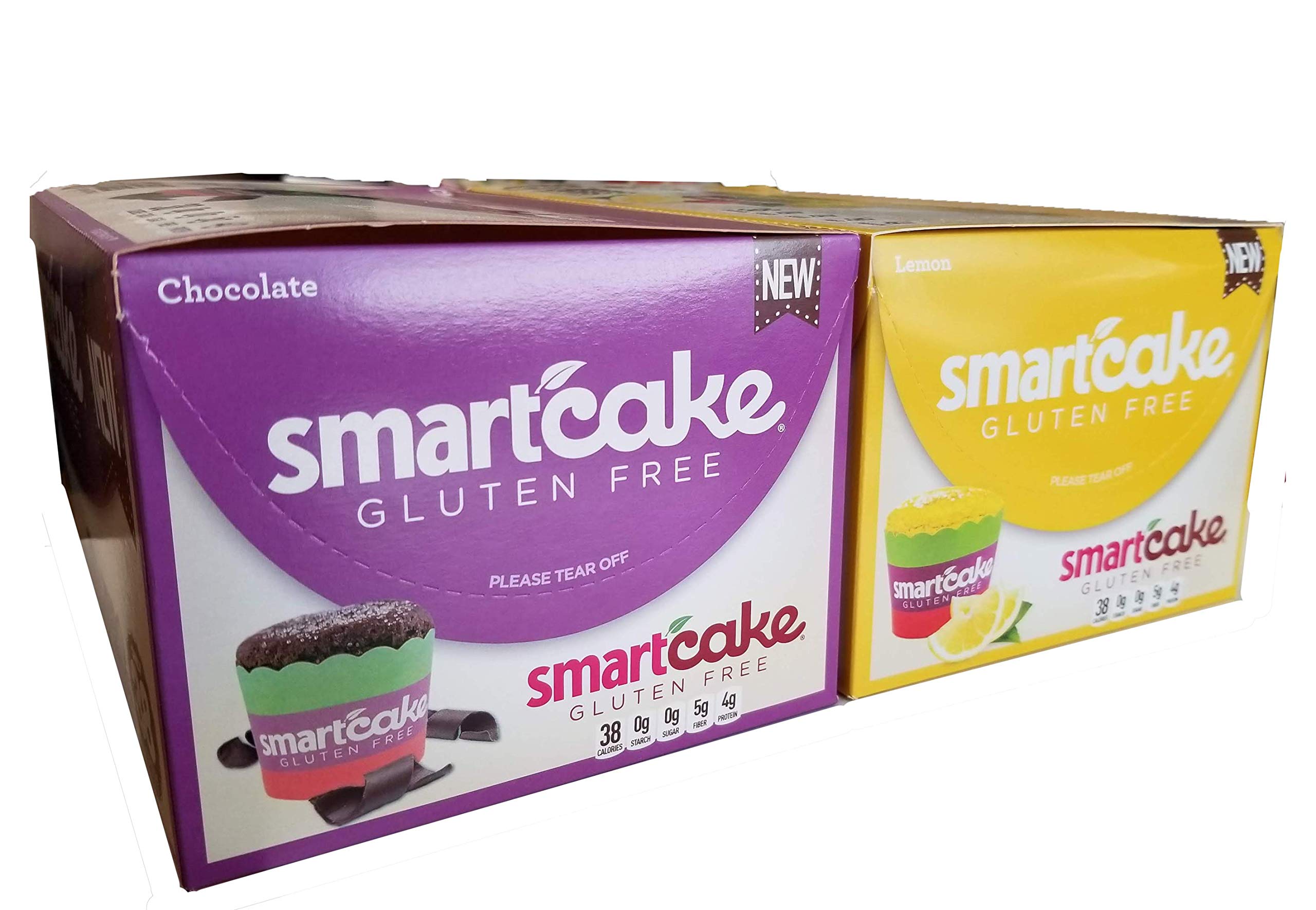 2 SHIPPERS: CHOCOLATE SMARTCAKE AND LEMON SMARTCAKE BUNDLE: GLUTEN FREE, KETO FRIENDLY, SUGAR FREE, LOW CARB SNACK CAKES: 8 TWIN PACKS PER FLAVOR