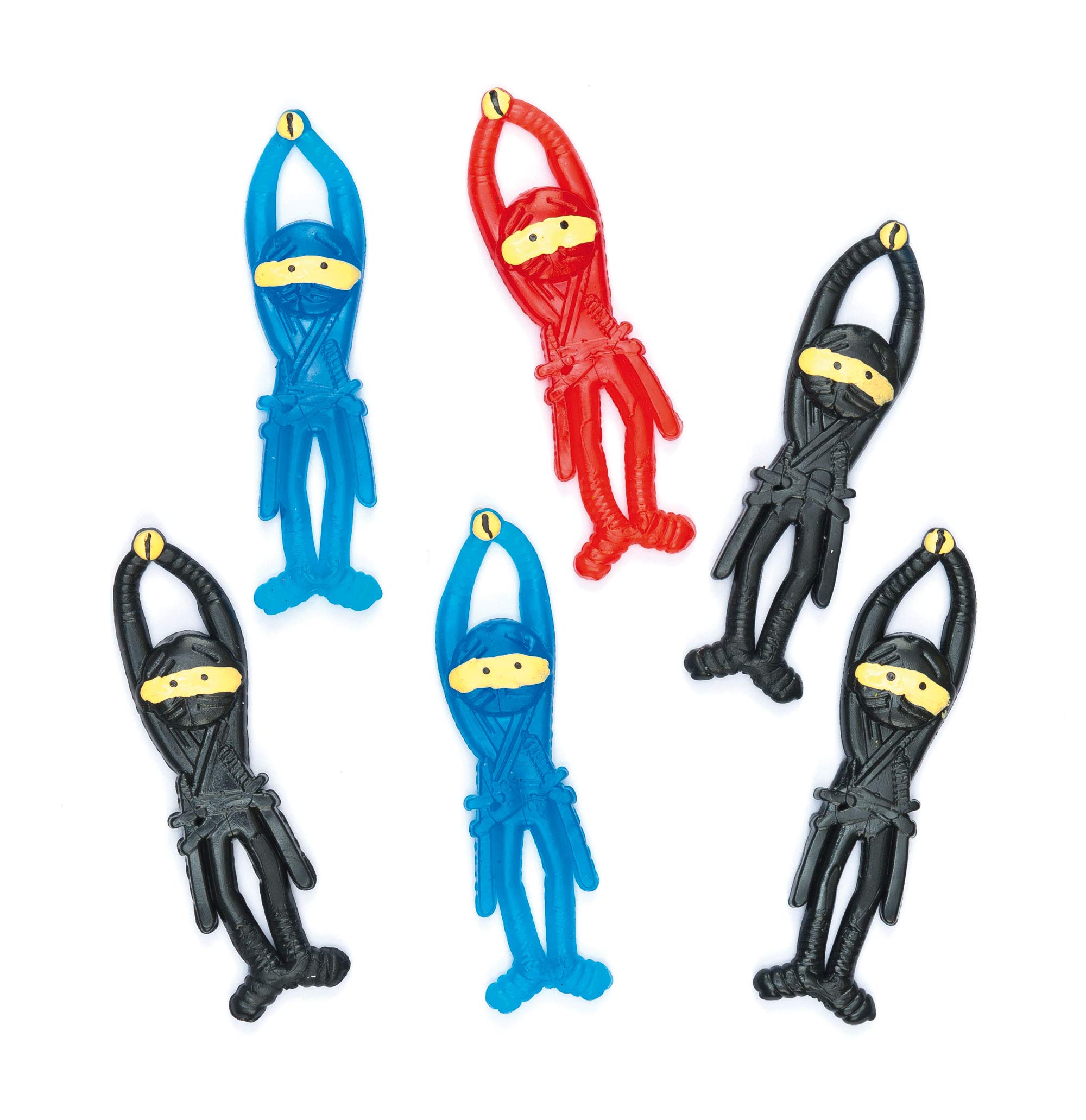 Baker RossP5582 Stretchy Flying Ninjas-Pack of 6, Bulk Pack Novelty Kids, Perfect Parties, Pocket Money Toys or Prize Bag Filler, Assorted