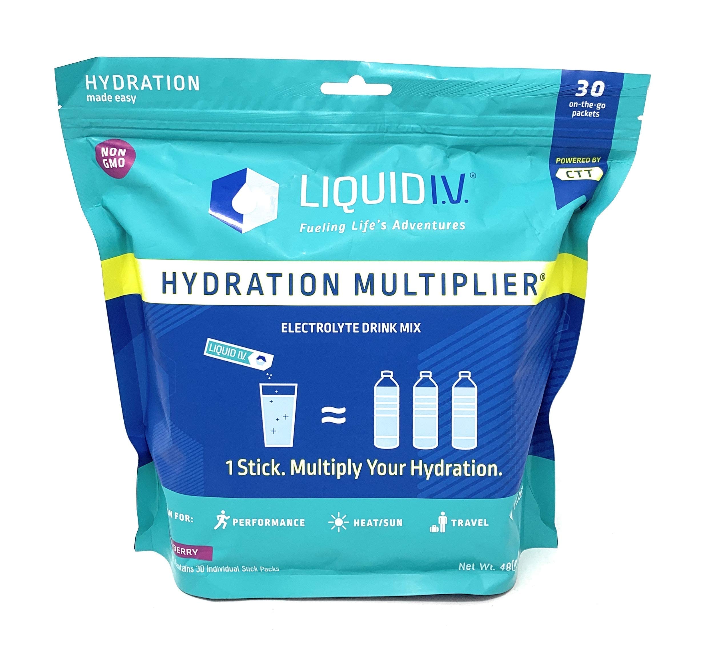 Liquid I.V. Hydration Multiplier, Electrolyte Powder,Easy Open Packets,Supplement Drink Mix (Acai Berry, 30 Count)