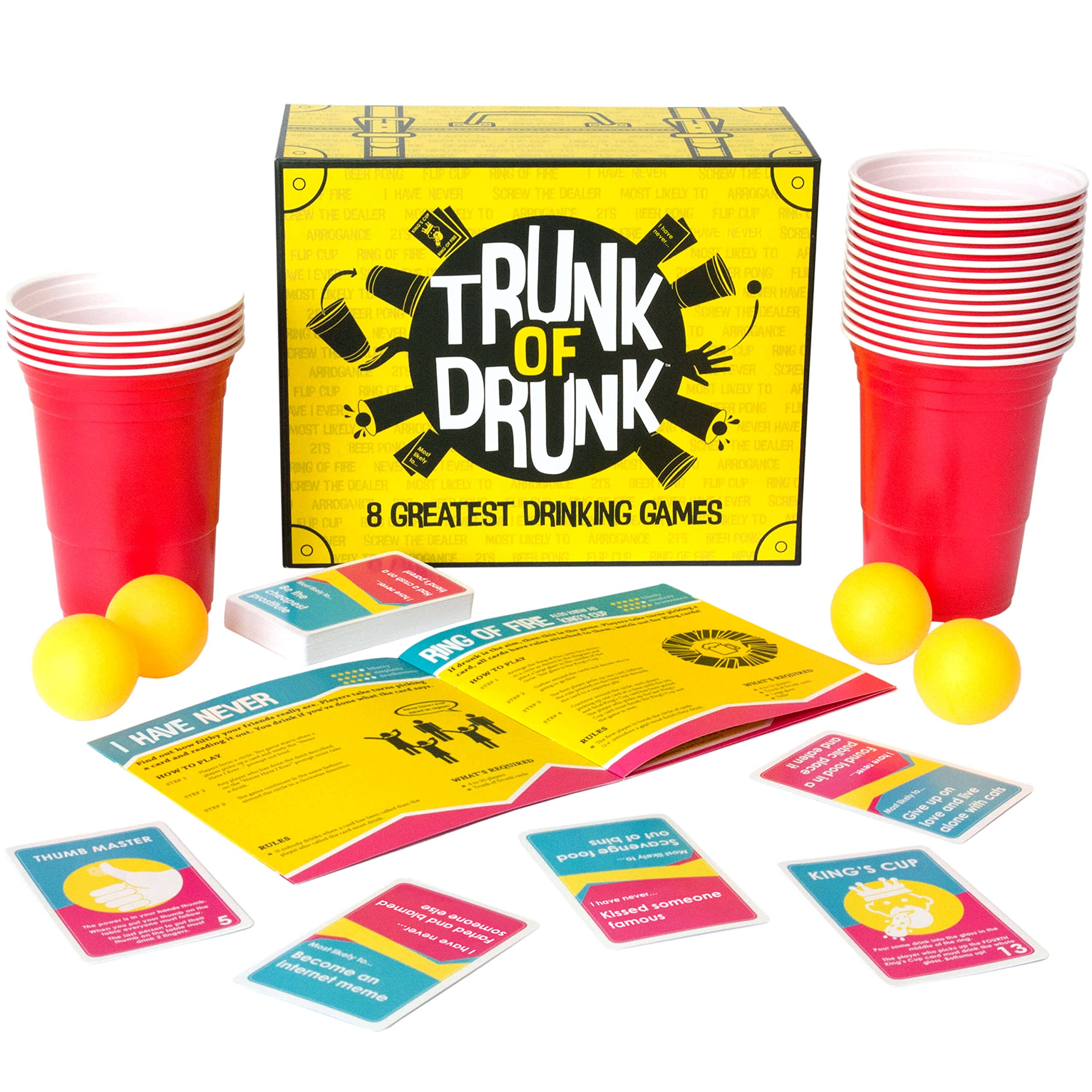 Trunk of Drunk - Fun Adult Party Game, Perfect for Drinking Games, Adult Board and Card Games, Funny Party Games for Adults with 12 Fun Drinking Games, Great Stocking Fillers