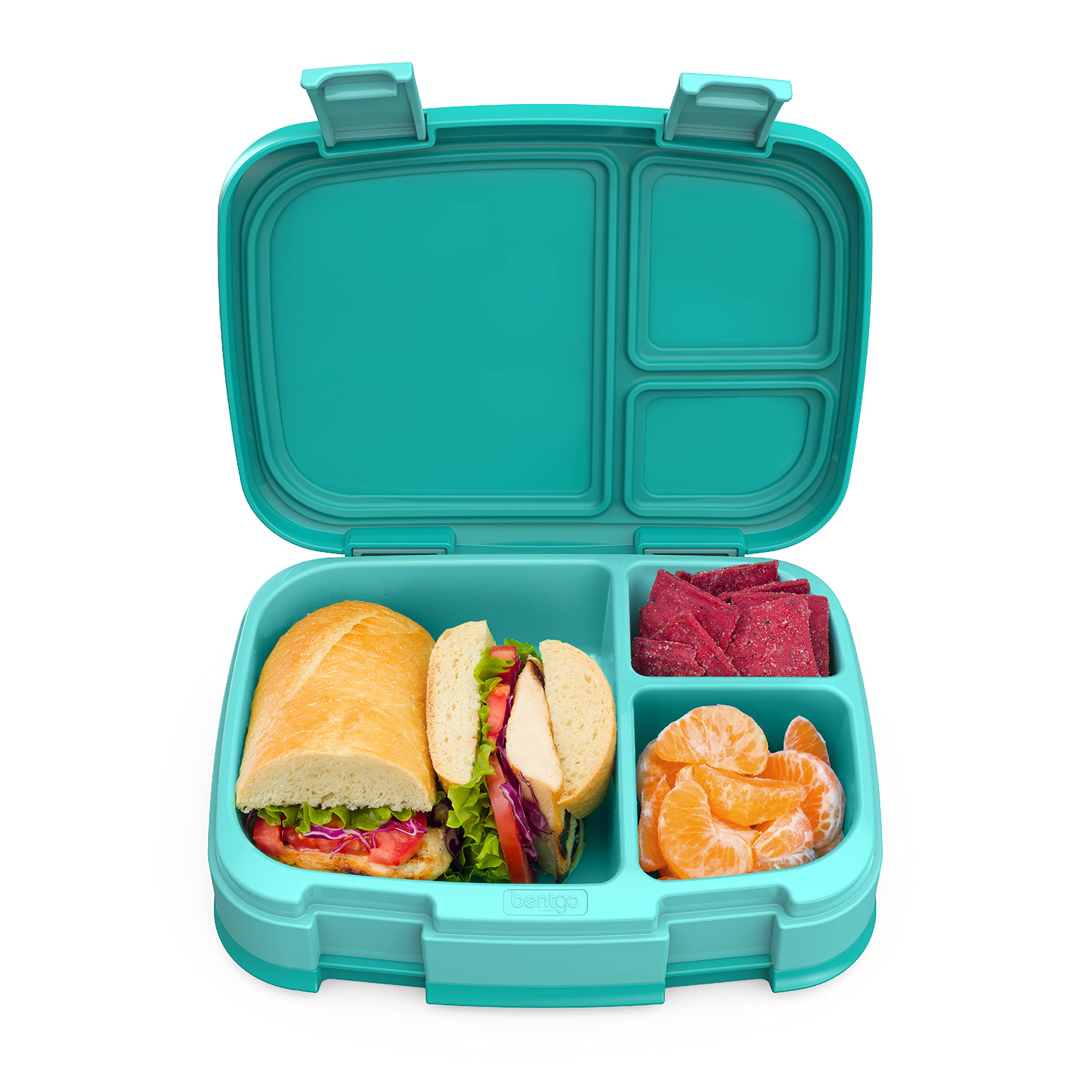 Bentgo® Fresh – Leak-Proof, Versatile 4-Compartment Bento-Style Lunch Box with Removable Divider, Portion-Controlled Meals for Teens and Adults On-The-Go – BPA-Free, Food-Safe Materials (Aqua)