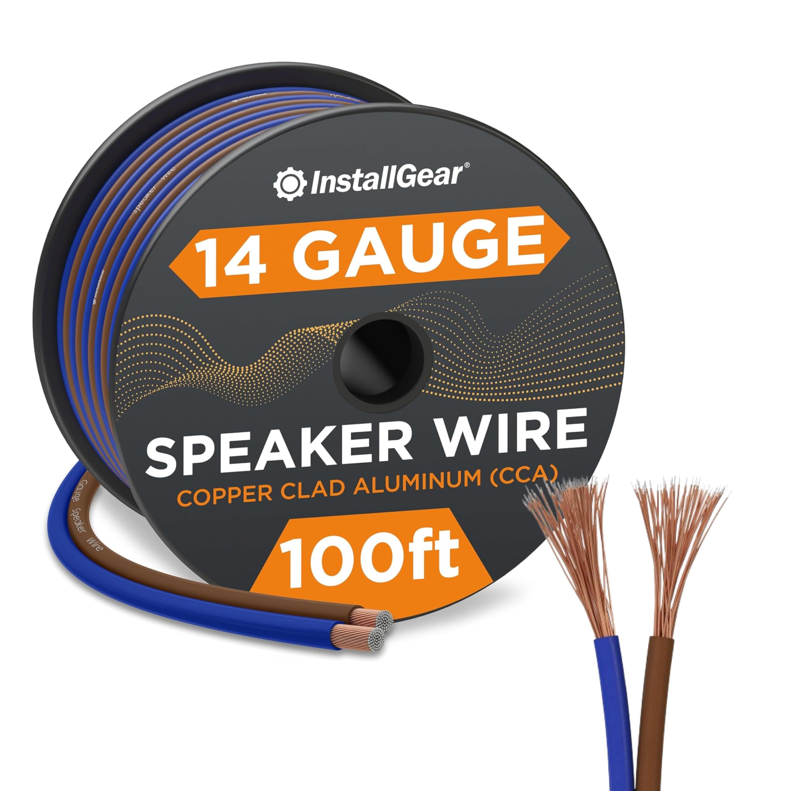 InstallGear 14 Gauge Speaker Wire 100 ft Cable, 14 AWG Speaker Wire Cable, True Spec Soft Touch Cables | Great use for Car Audio Speaker Wire, Stereos, Home Theater Speakers, Surround Sound