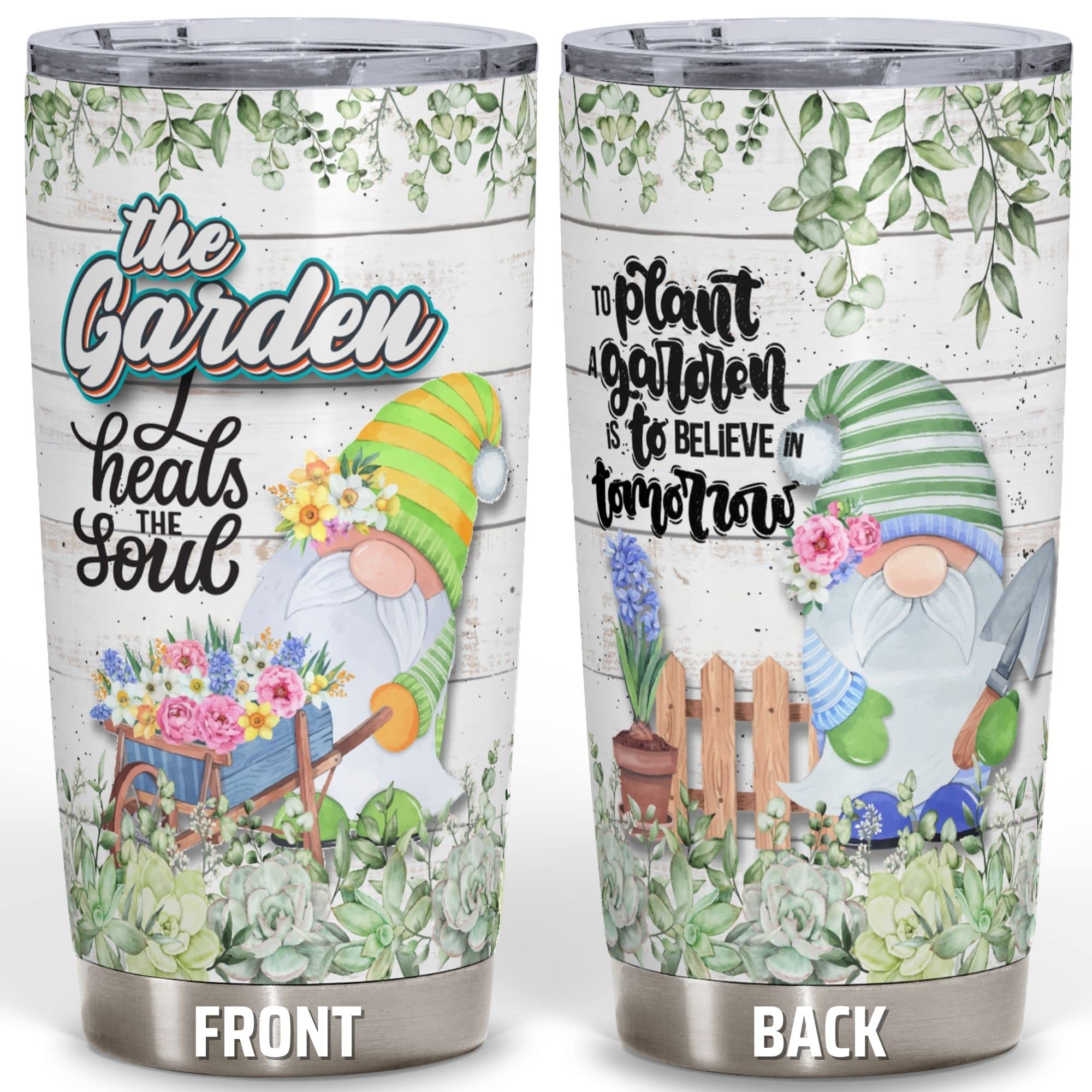 And Into The Beautiful Secret Garden With Dwarf For Heal the Soul - Gift For Women Men Plants Lover - Cute Floral Believe Collection Gifts - 20 Oz Stainless Steel Insulated Tumbler with Lid