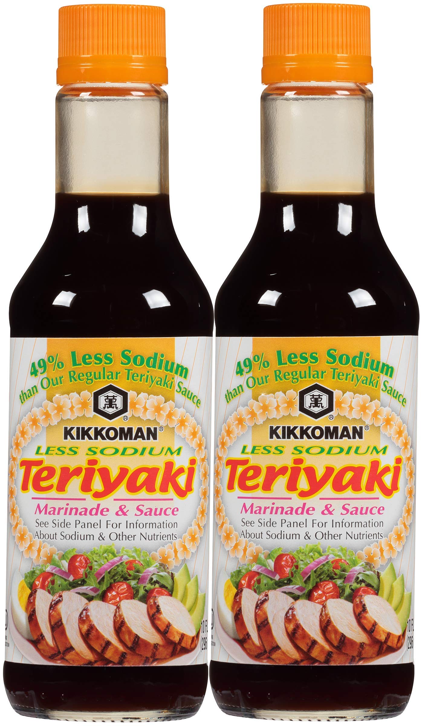 KikkomanLess Sodium Teriyaki Sauce, 10 Ounce (Pack of 2, Total of 20 Fl Oz) (2-Pack)