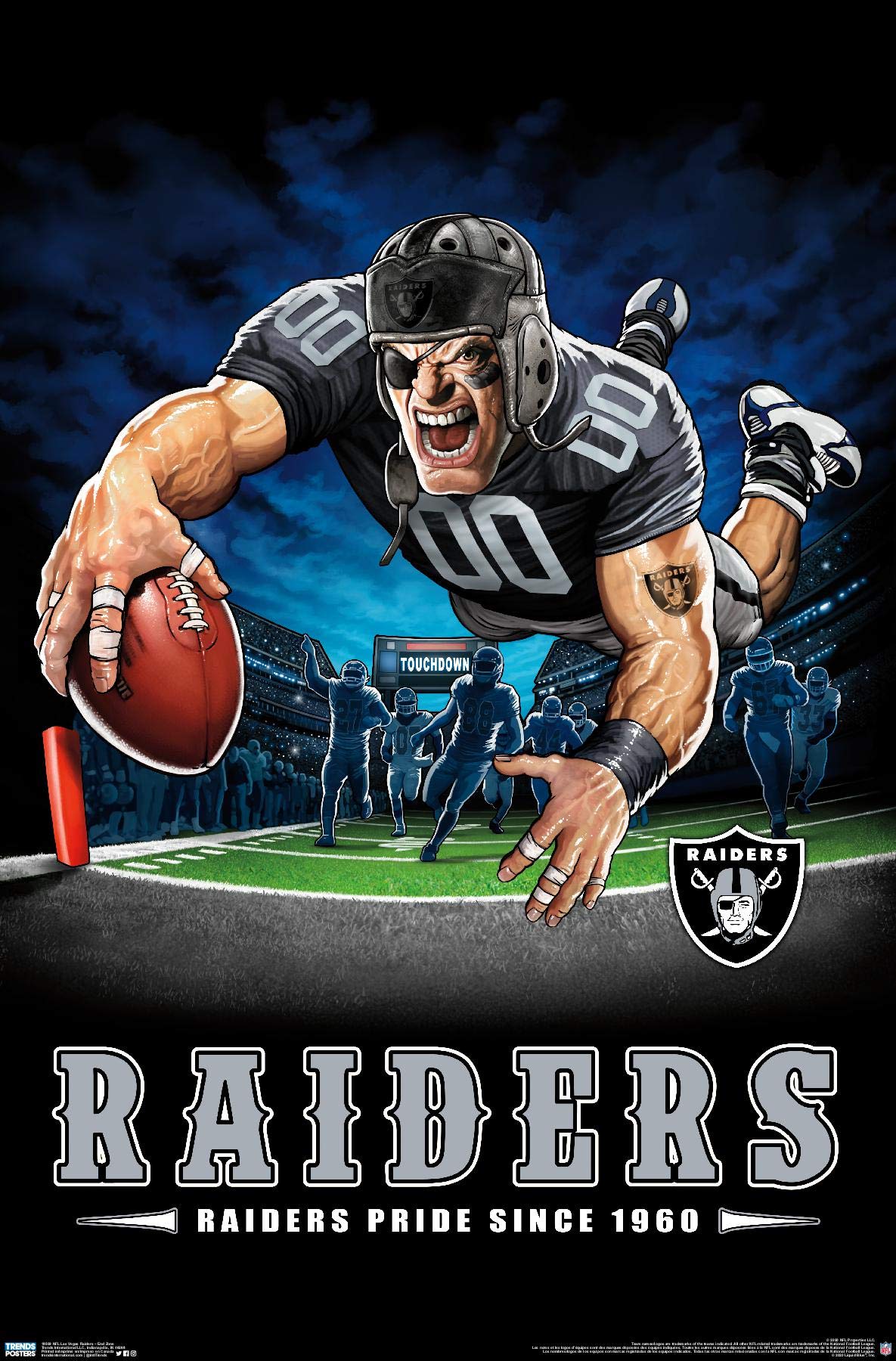 Trends International NFL Las Vegas Raiders – End Zone 20 Wall Poster, 22.375" x 34", Unframed Version