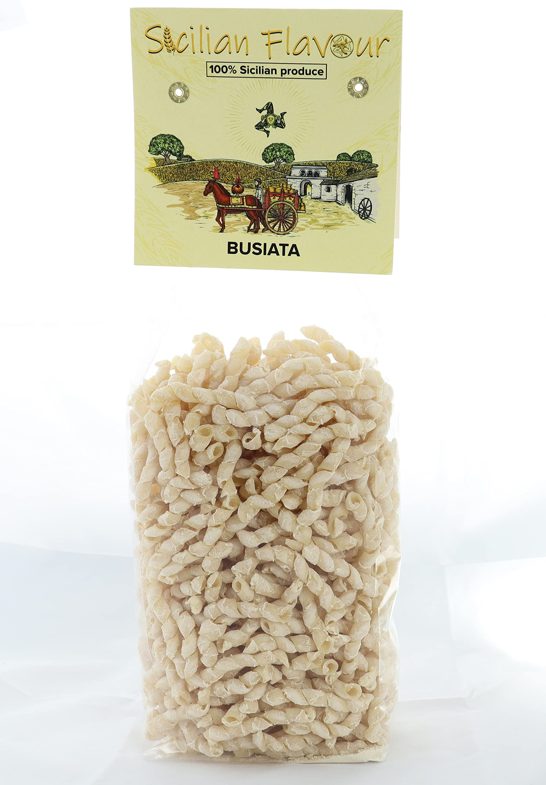 Busiate Trapanesi - Artisan Gourmet Pasta Made with Sicilian Durum Wheat semola Directly from Our Land - no GMO, no presticide, no preservatives, al dente, Macaroni (500gr)